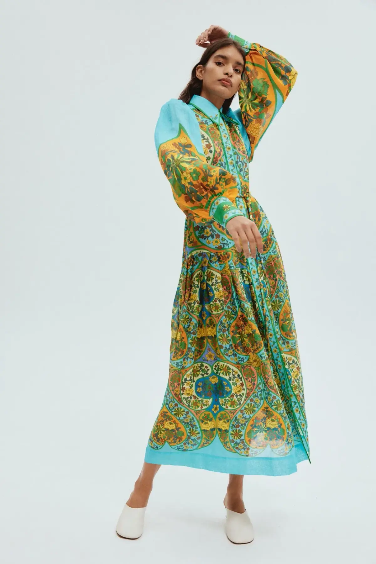 Alemais Sofie Midi Shirtdress Multi Size 14 - Image 1