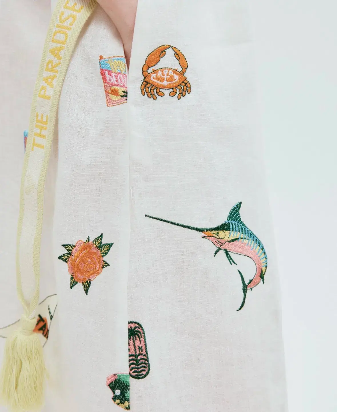 Alemais Blue Marlin Embroidered Shirtdress Multi Size 16 - Image 5