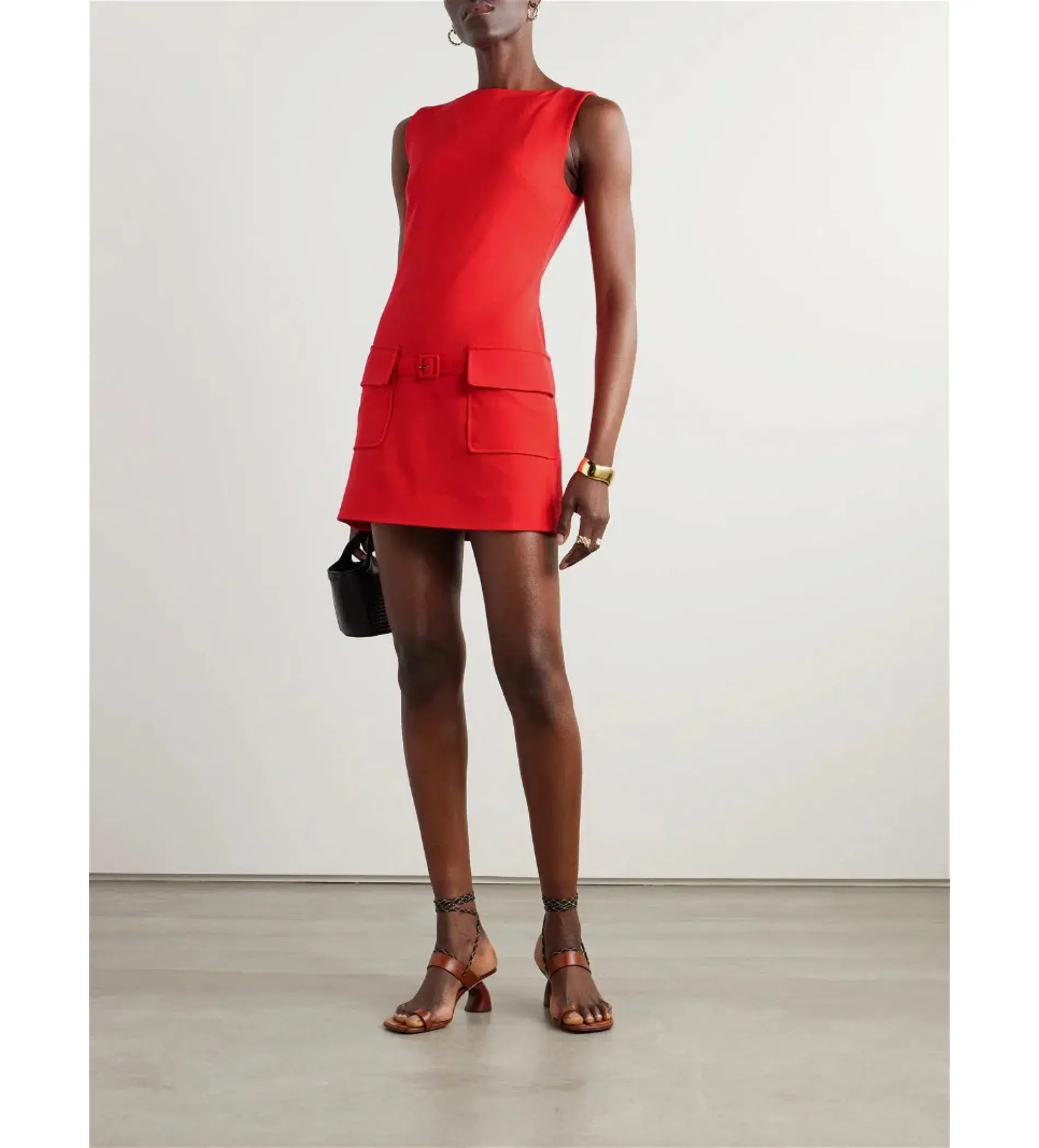 Staud Sheila Buckle-embellished Twill Mini Dress Size XS/Au 6 - Image 1