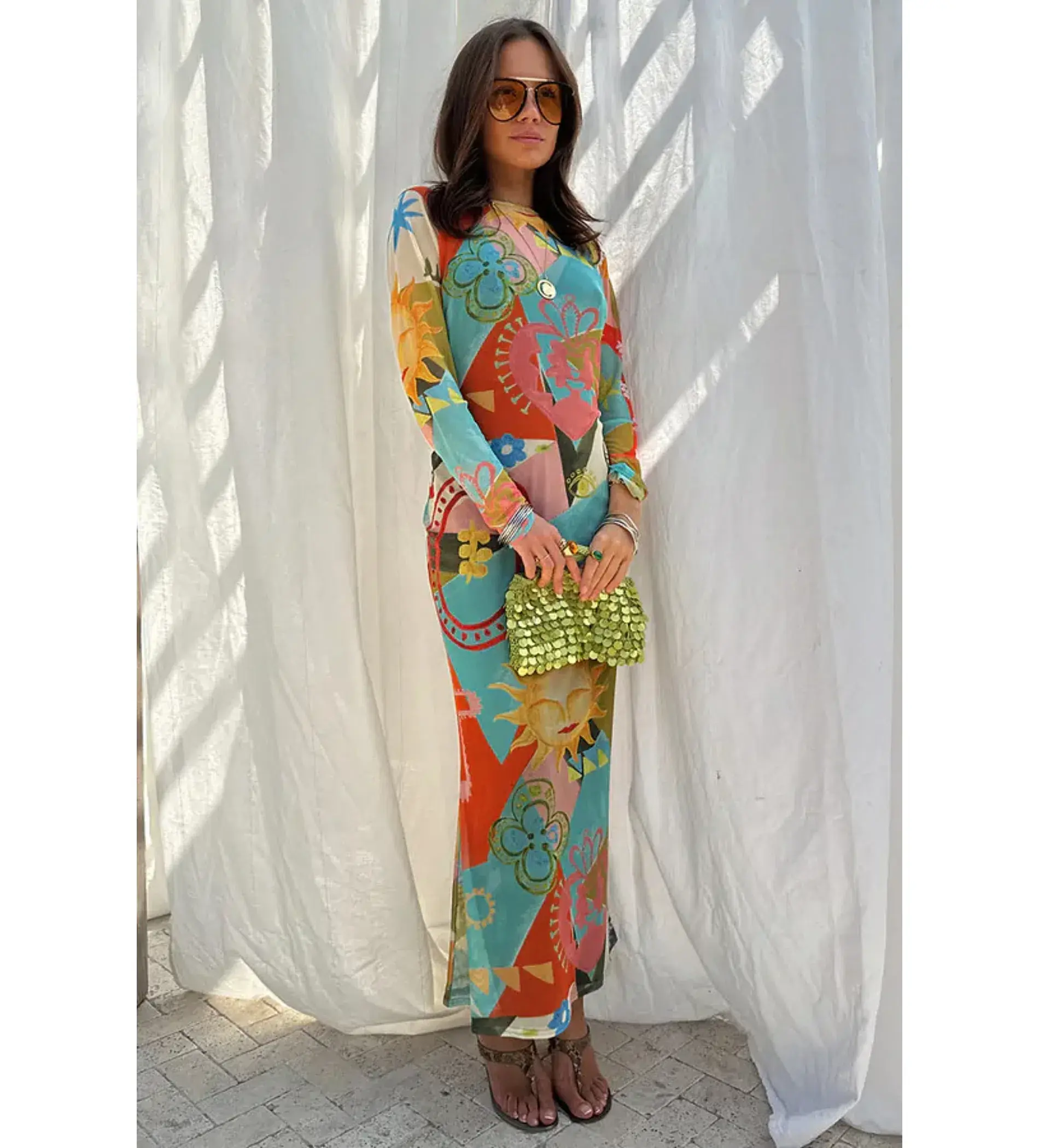 Never Fully Dressed Sundazed Summer Mesh Dress Multi  Size 18 - Image 1