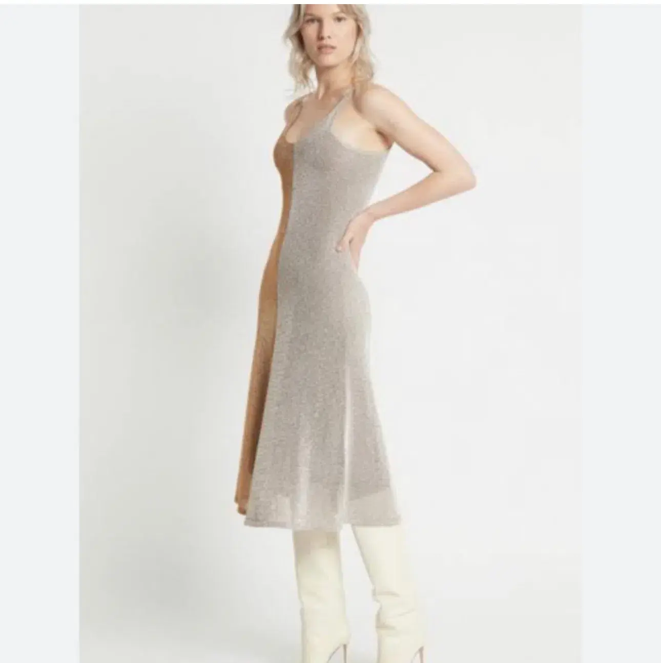 Sass And Bide Half Silver Half Gold Midi Dress Gold/Silver Size 8  - Image 2