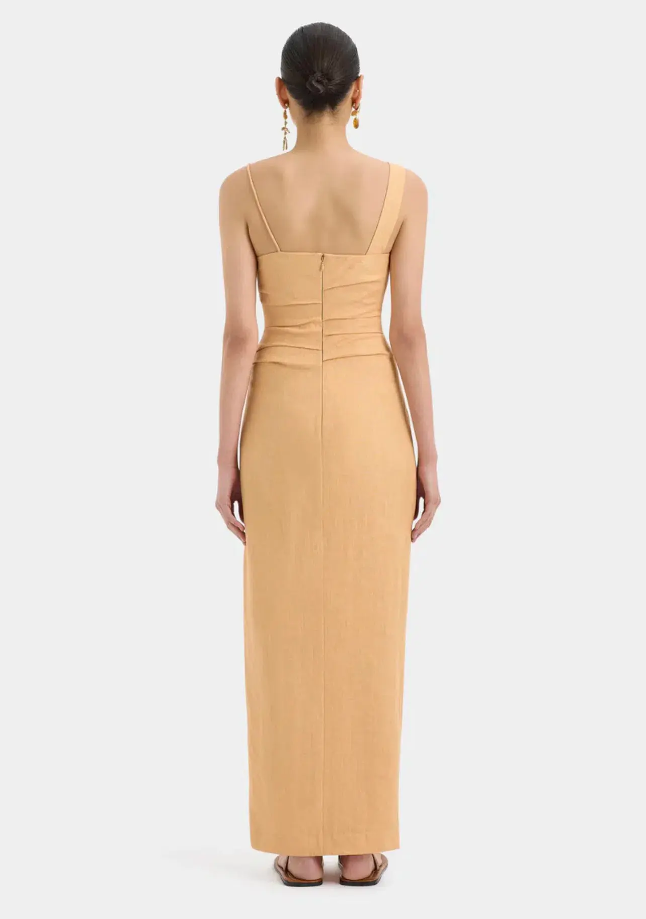 Sir The Label Antonia Beaded Midi Dress Light Tan Size 8 - Image 2