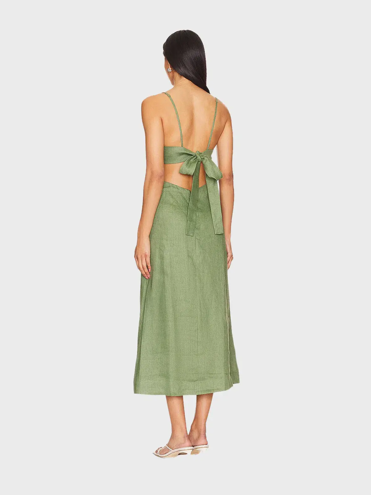 Faithfull the Brand Regina Midi Dress Sage Size 8  - Image 2