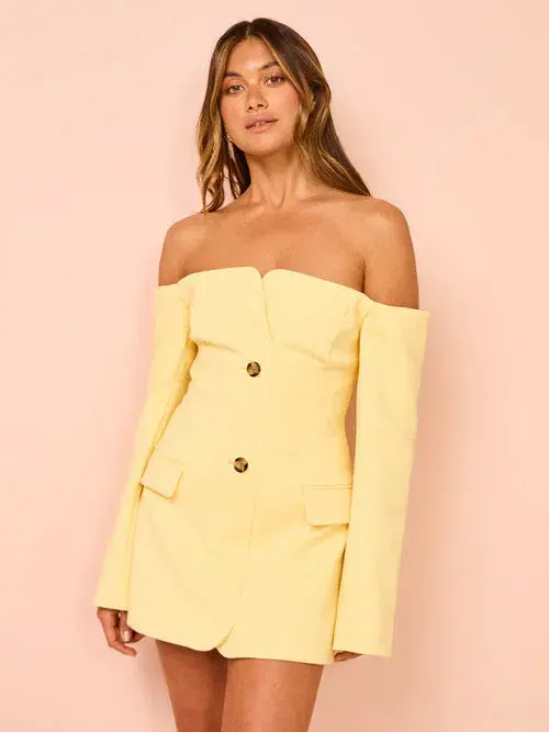 Sir the Label Sandrine Tailored Mini in Limone Size 10  - Image 3
