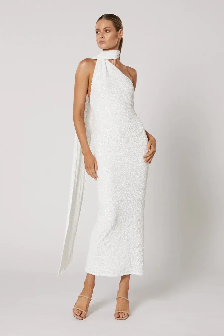 Winona Talei Scarf Dress White Size 14 - Image 1