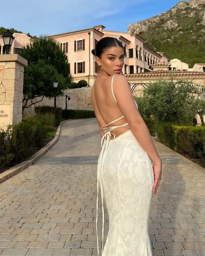 House of CB Joan Lace Up Back Maxi Dress in Ivory White Size S / AU 8 - Image 5