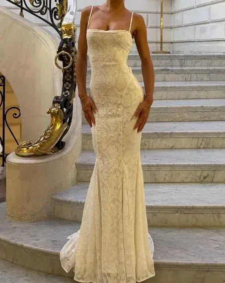 House of CB Joan Lace Up Back Maxi Dress in Ivory White Size S / AU 8 - Image 4