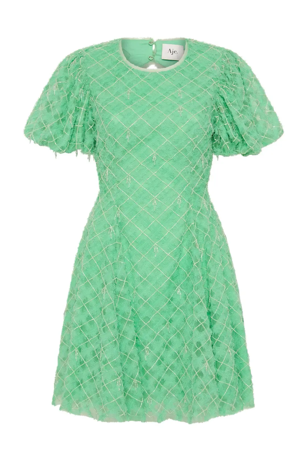 Aje Context Embellished Mini Dress Marine Green Size 8 for rent on The Volte - main image