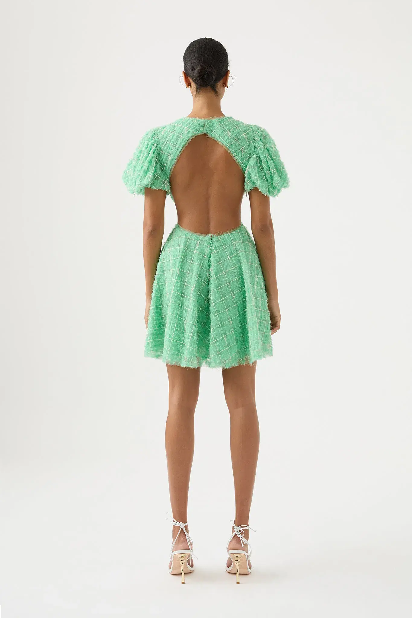 Aje Context Embellished Mini Dress Marine Green Size 8 - Image 3