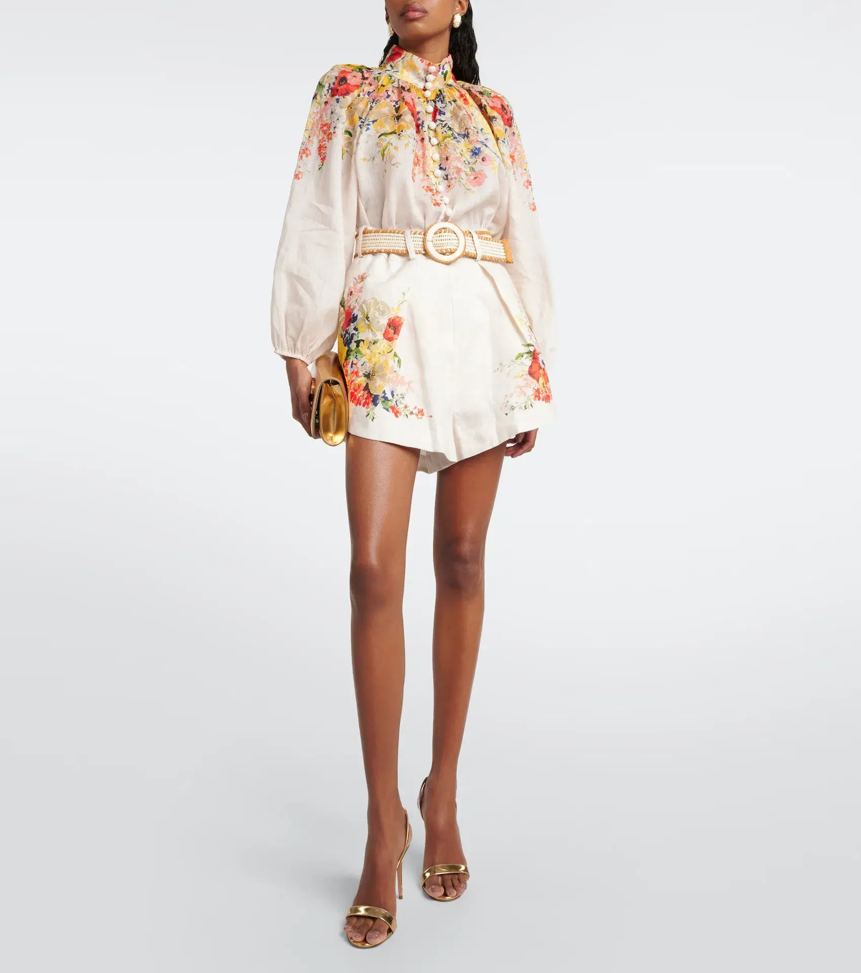 Zimmermann Alight Tuck Short Ivory Floral Size 0 / AU 8 - Image 1