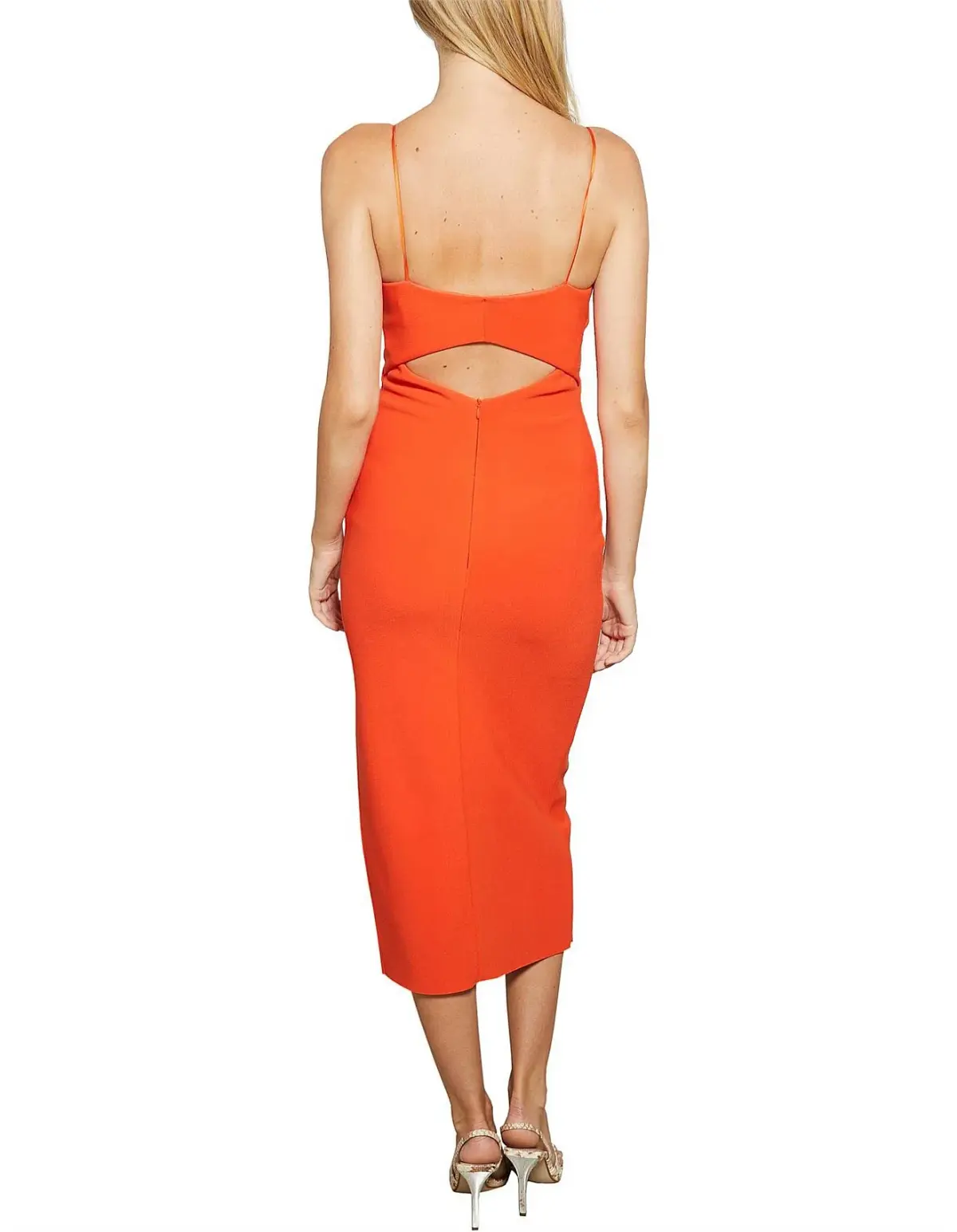 Bec & Bridge Ulla Cut Out Midi Dress Blood Orange Size AU 6 - Image 2