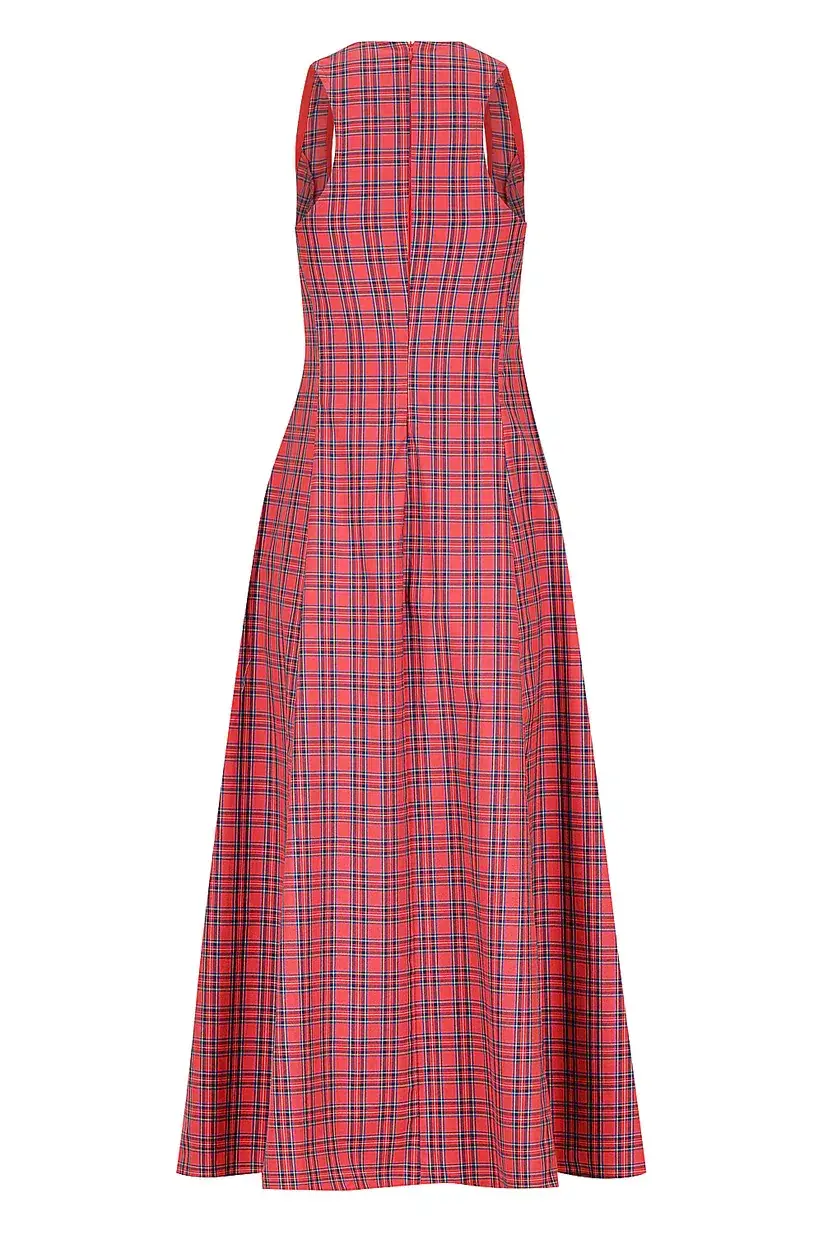 Katharina Lou The Annabel Maxi Dress in Red Tartan Size XL / AU 14 - Image 10