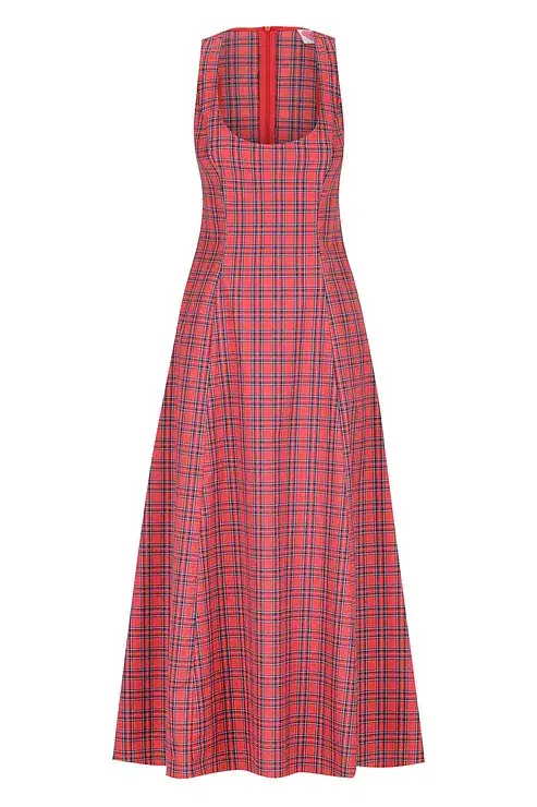Katharina Lou The Annabel Maxi Dress in Red Tartan Size XL / AU 14 - Image 9