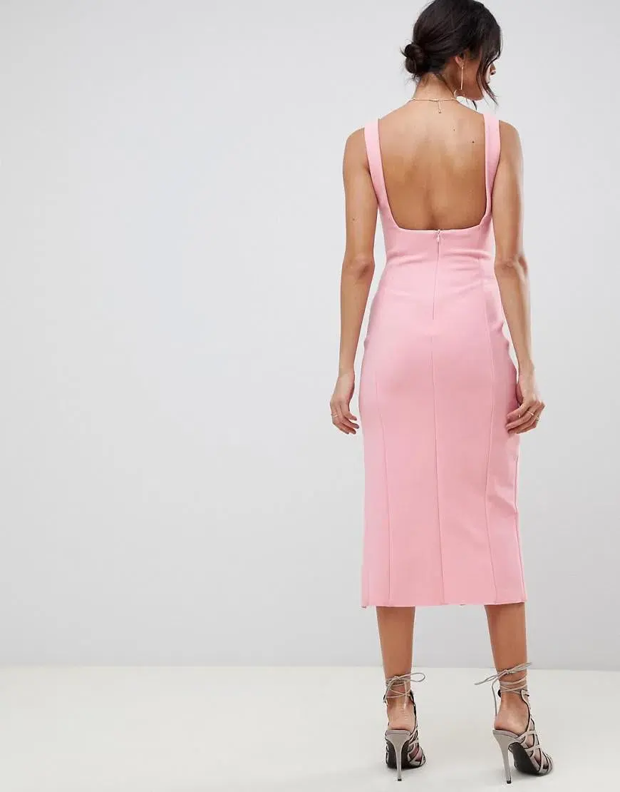 Bec & Bridge Hibiscus Islands Midi Dress Pink Size AU 8 - Image 2