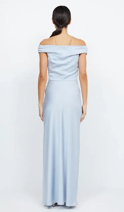 Bec & Bridge Eternity Off Shoulder Maxi Dress Dusty Blue Size XS / AU 6 - Image 3