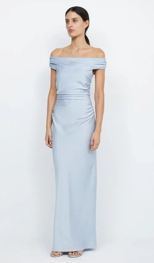 Bec & Bridge Eternity Off Shoulder Maxi Dress Dusty Blue Size XS / AU 6 - Image 2