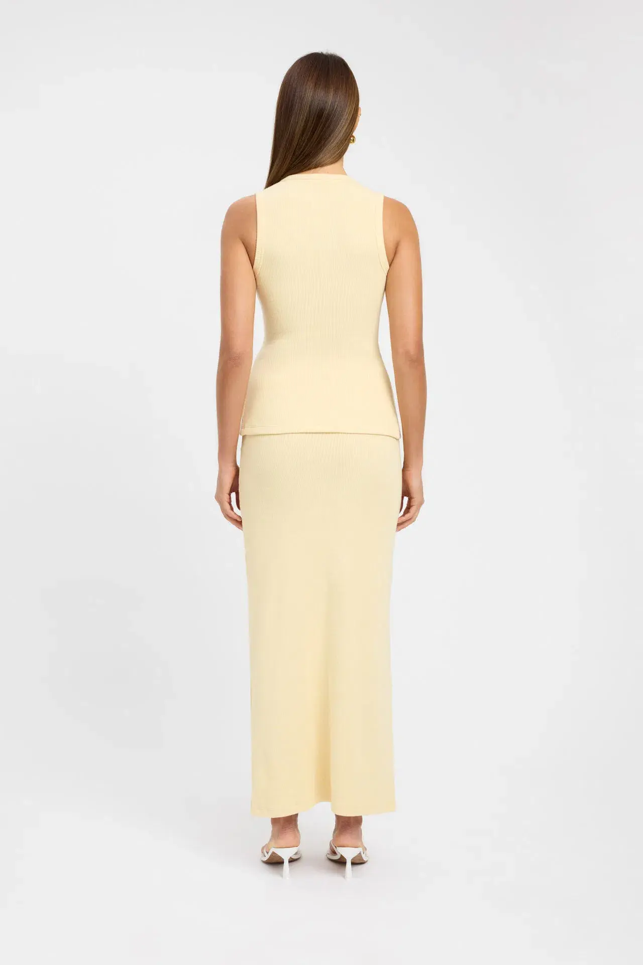 Kookai Bec Button Tank Size 36 and Carter Maxi Skirt Size 34 Set Butter - Image 3