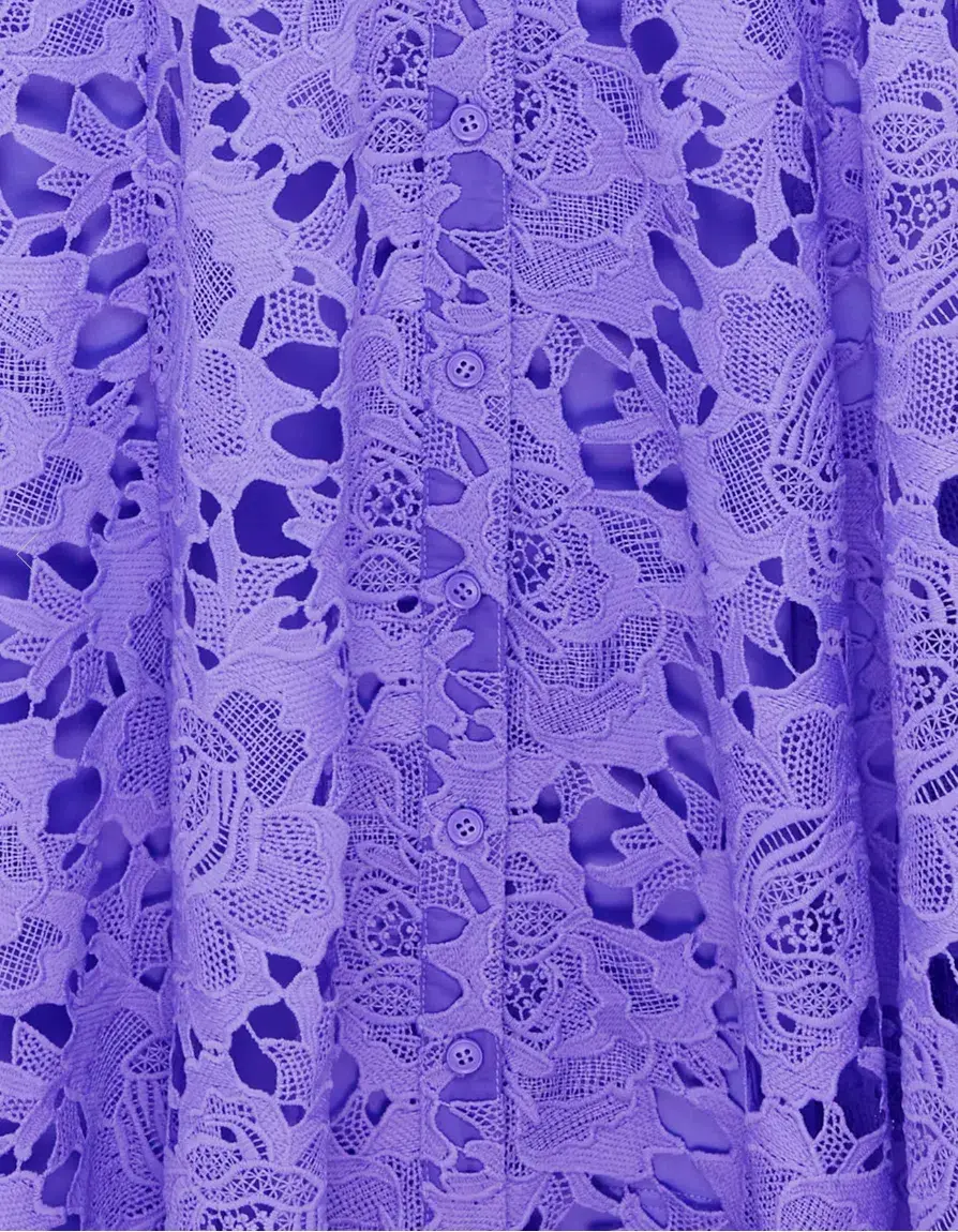 Leo Lin Aliyah Lace Butterfly Sleeve Midi Dress Lavender Size 10 - Image 2