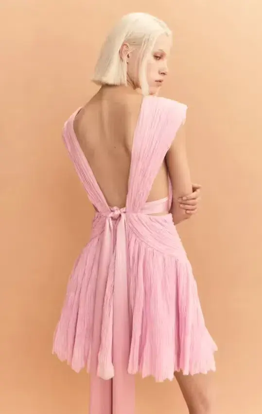 Aje Escapist Mini Dress Flash Pink Size 6 - Image 3