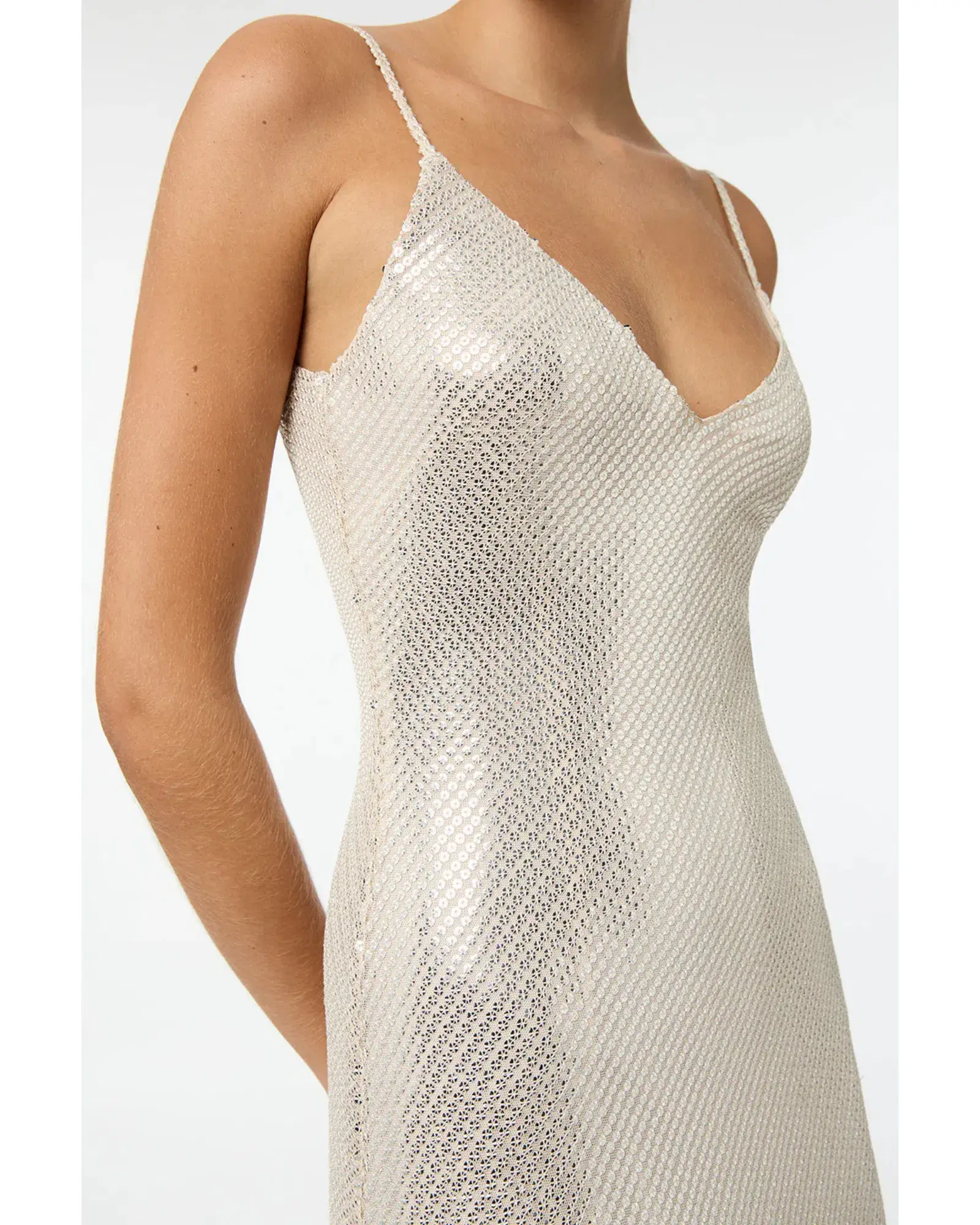 Manning Cartell High Voltage Slip Dress Nude Silver Size AU 8 - Image 2