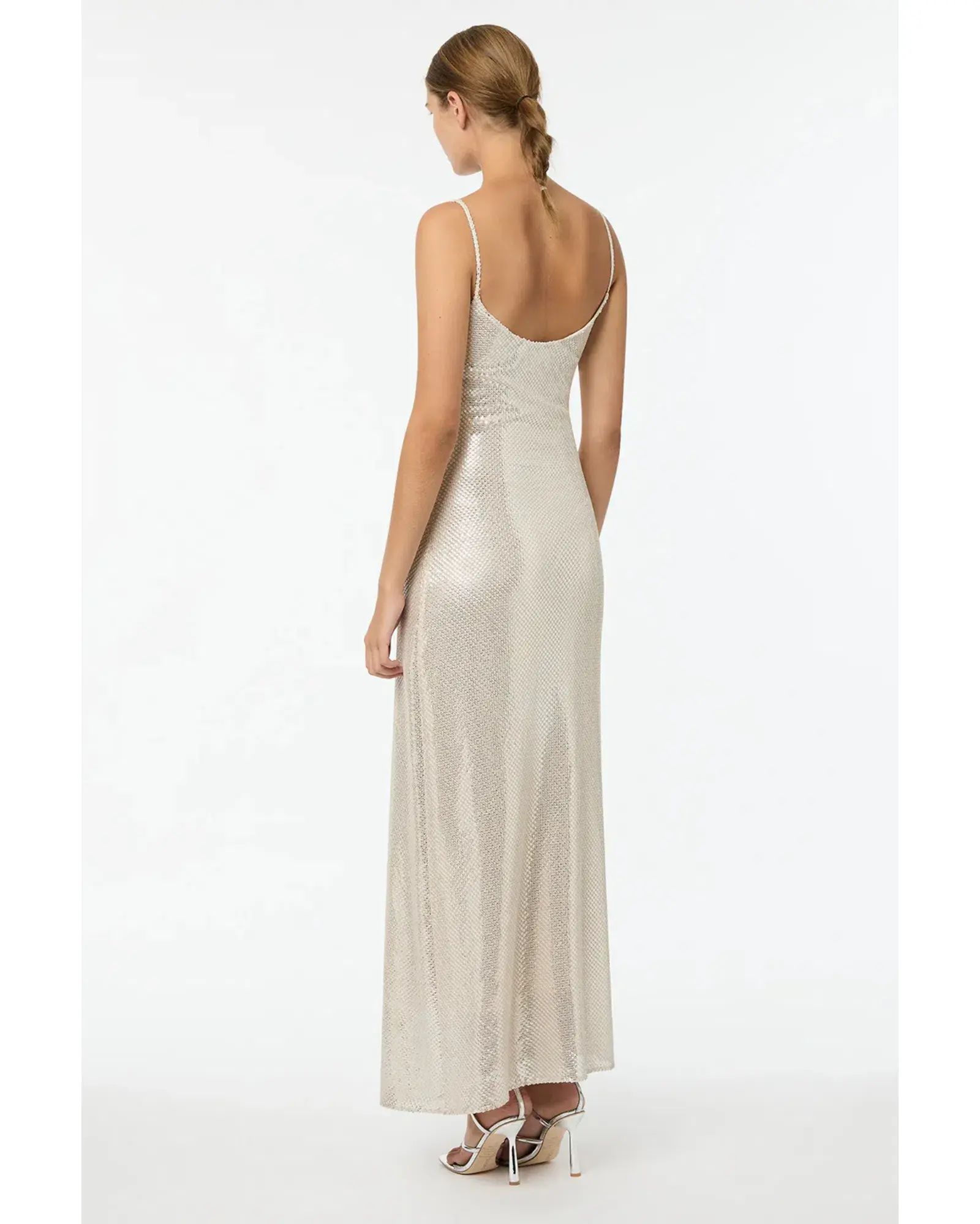 Manning Cartell High Voltage Slip Dress Nude Silver Size AU 8 - Image 3