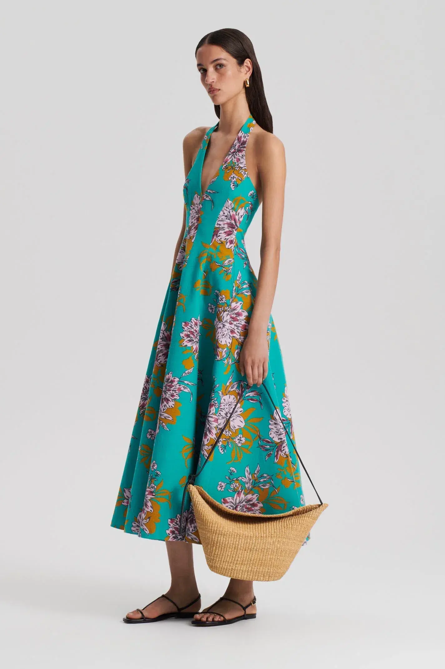 Scanlan Theodore Floral Halter Dress Size 8  - Image 1