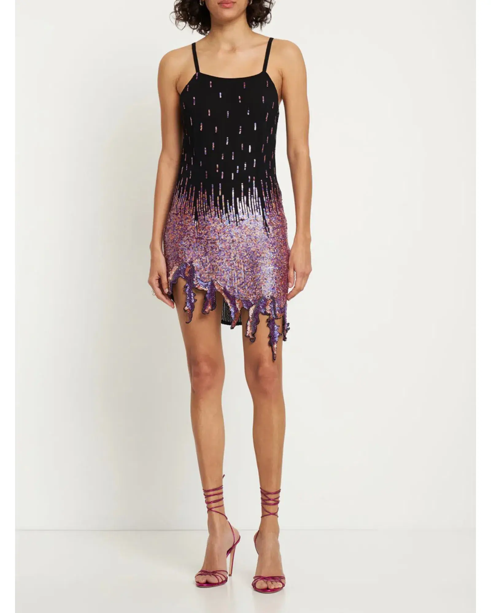 Giuseppe Di Morabito Embellished Viscose Mini Dress Lilac Pink Size AU 8  - Image 1