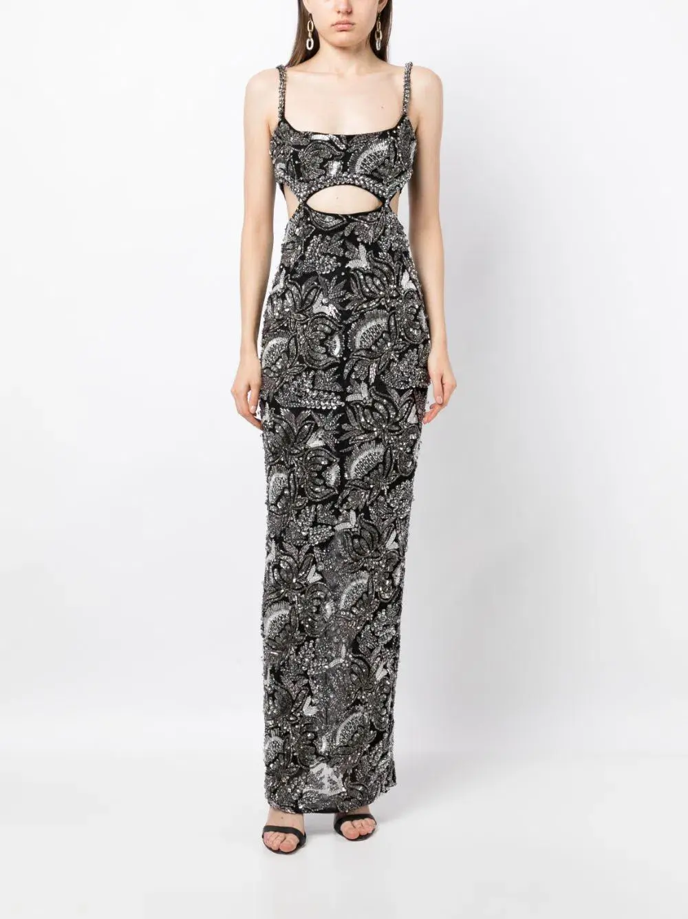 Rachel Gilbert Piper Embellished Gown Black/Silver Size AU 8  - Image 1