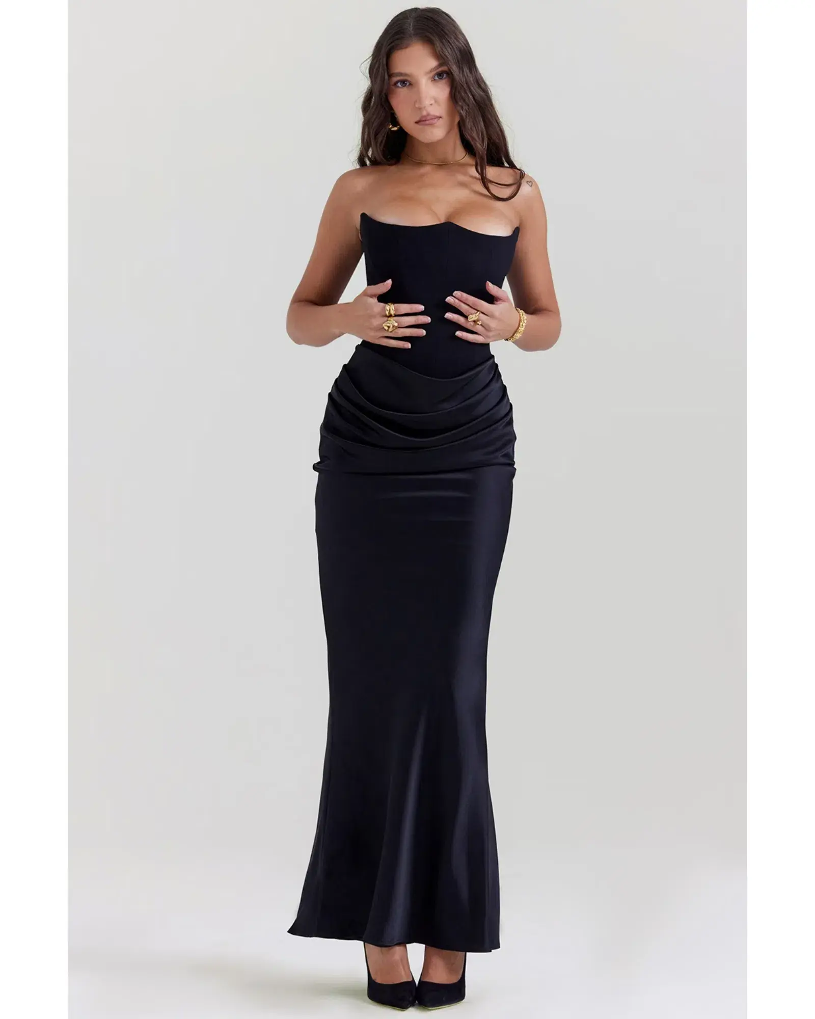 House of CB Persephone Strapless Corset Dress Black Size Small / AU 8 - Image 2