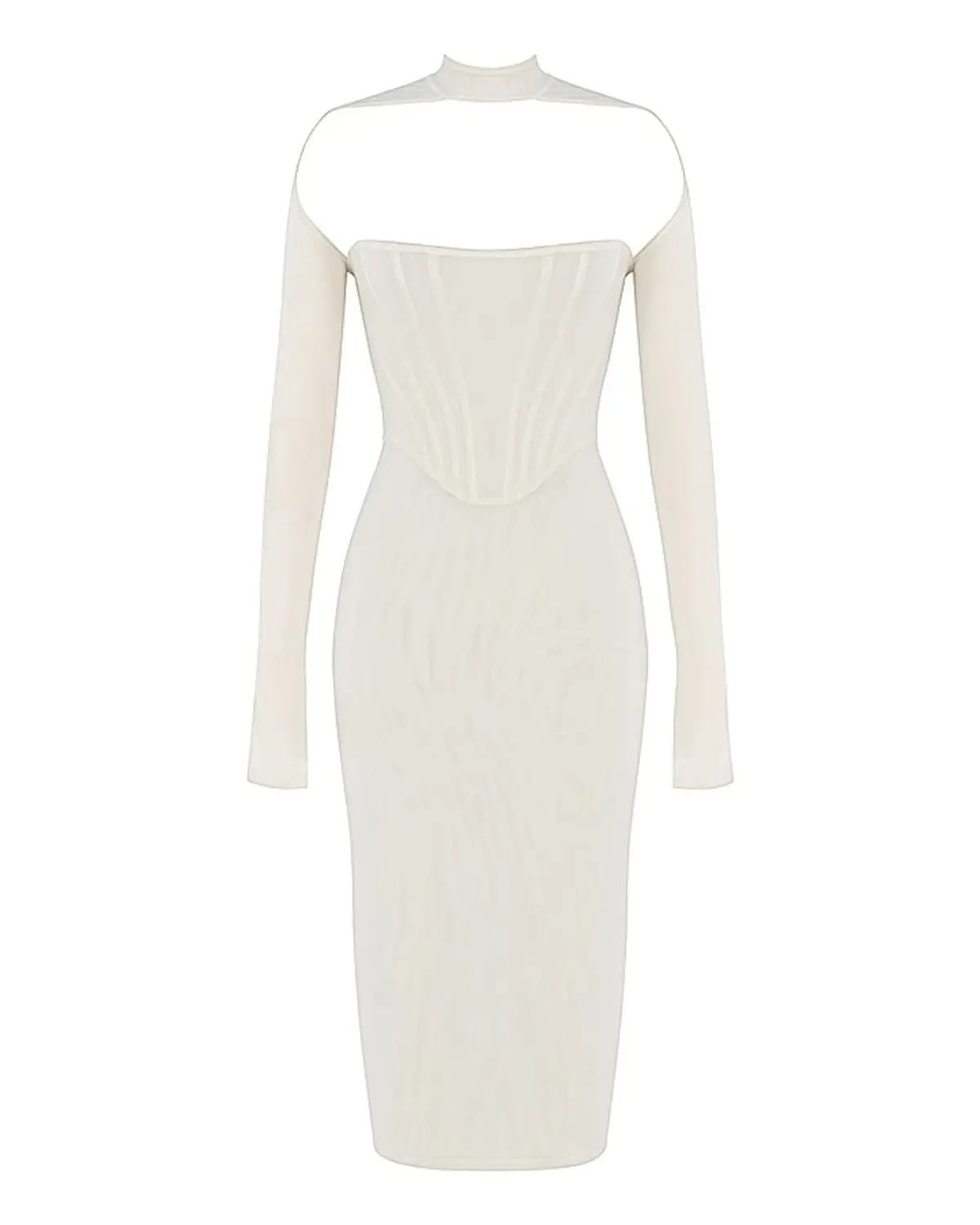 House of CB Milarose Midi Dress White Size AU 8 - Image 5
