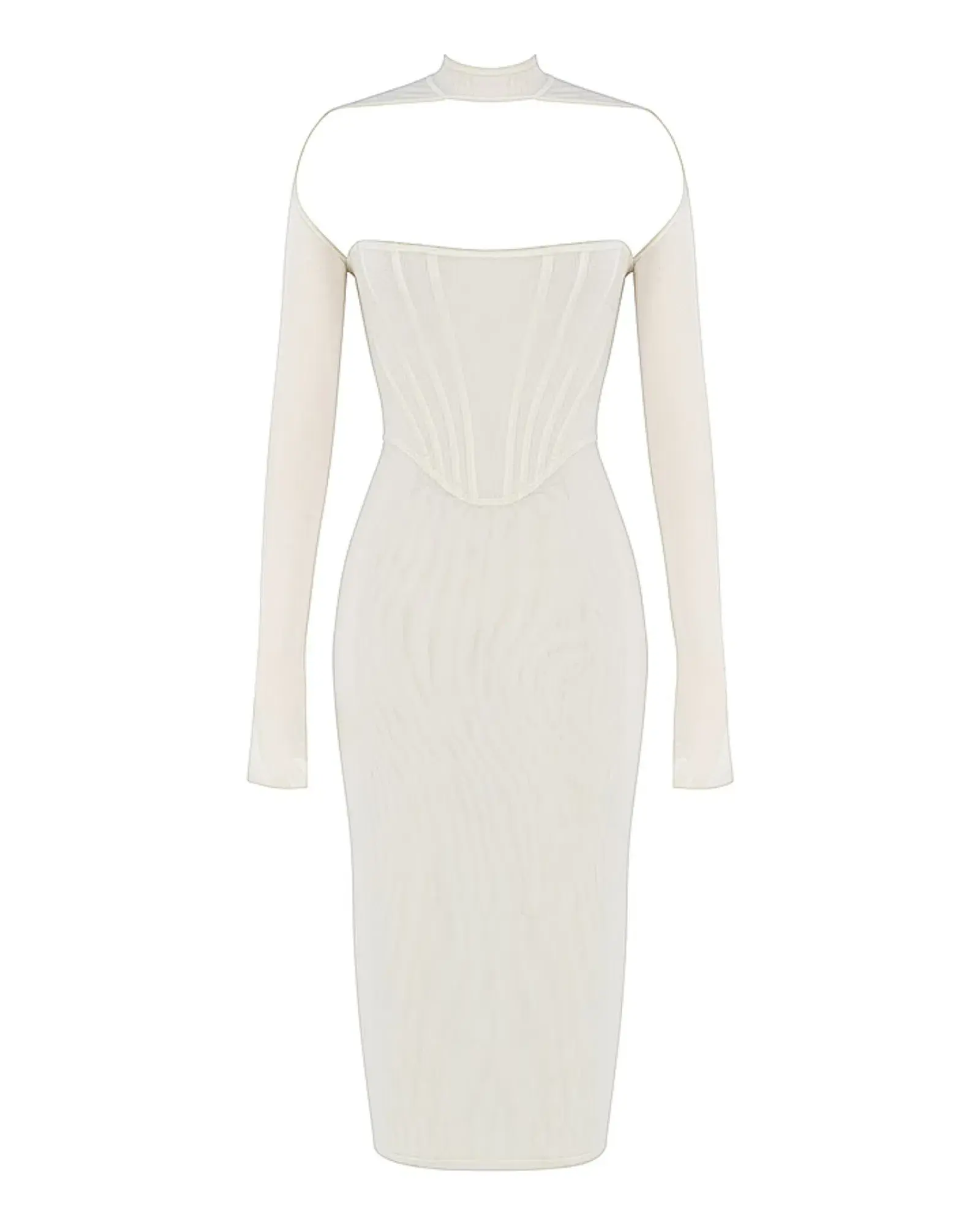 House of CB Milarose Midi Dress White Size AU 8 - Image 5