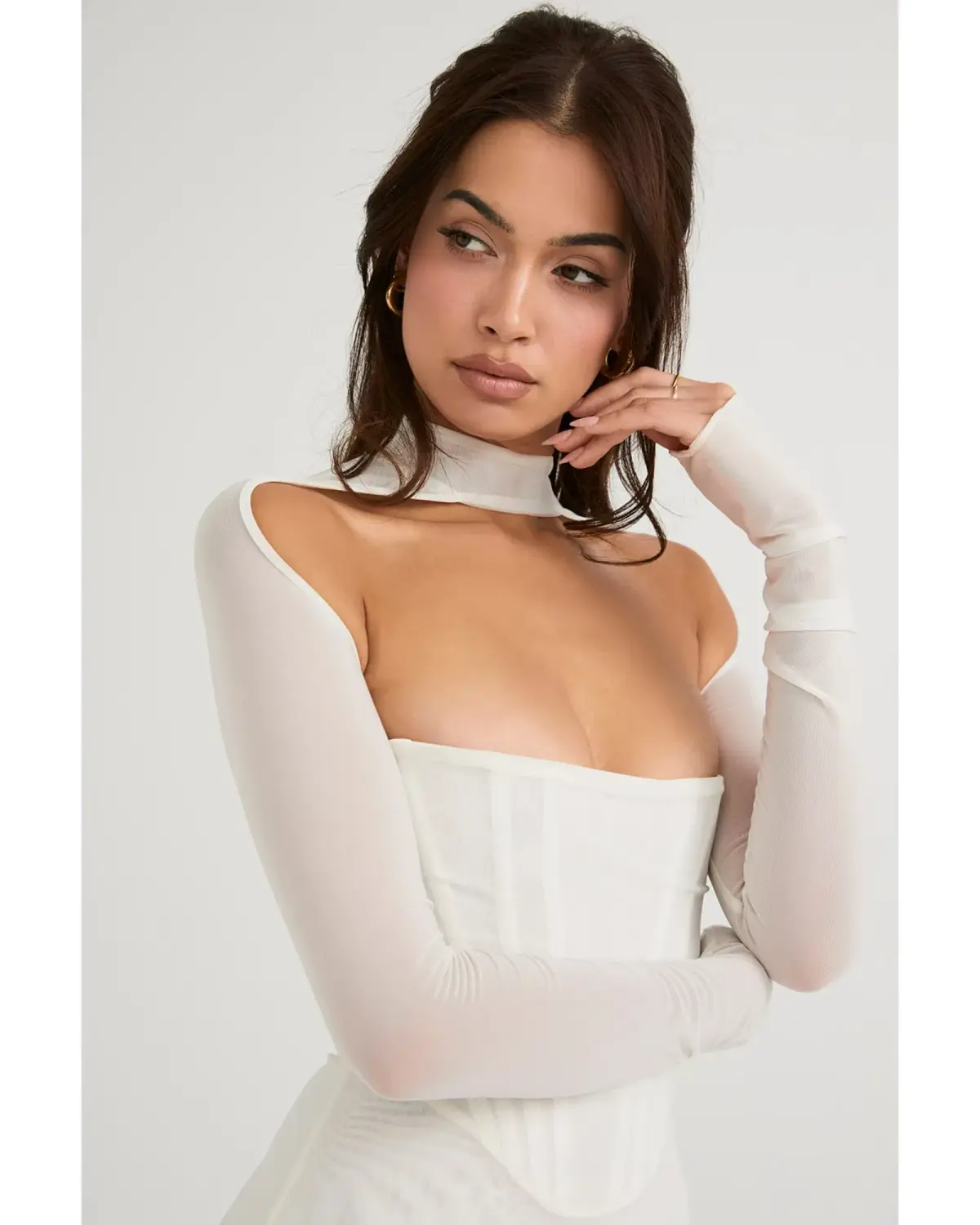 House of CB Milarose Midi Dress White Size AU 8 - Image 3
