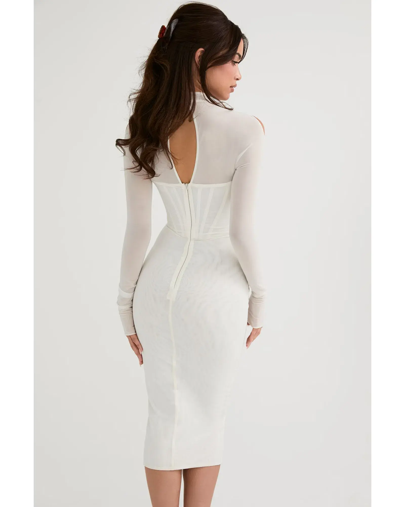 House of CB Milarose Midi Dress White Size AU 8 - Image 4
