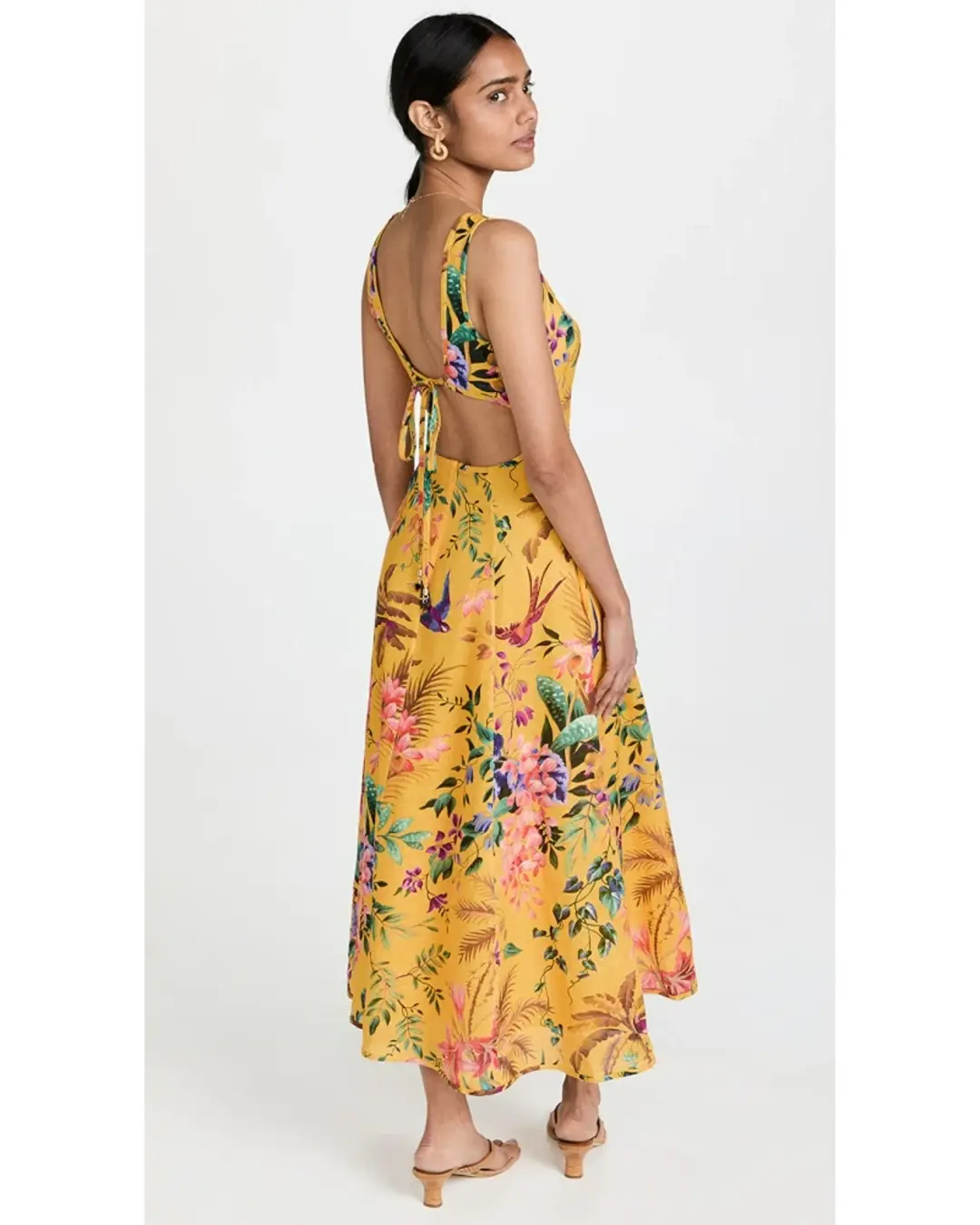 Zimmermann Tropicana Cut Out Midi Dress Mango Floral 0P / AU 6 for rent on The Volte - main image