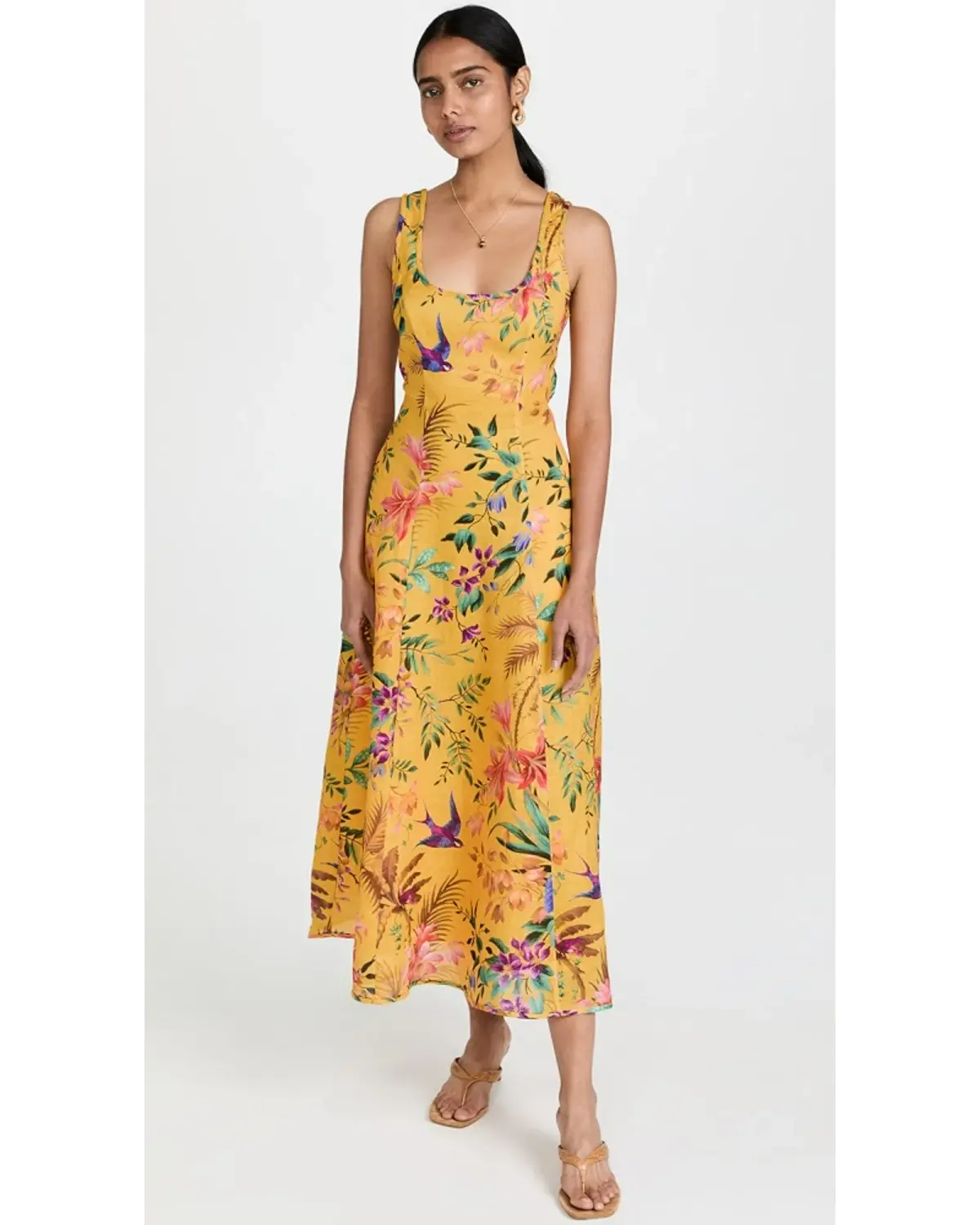 Zimmermann Tropicana Cut Out Midi Dress Mango Floral 0P / AU 6 - Image 1