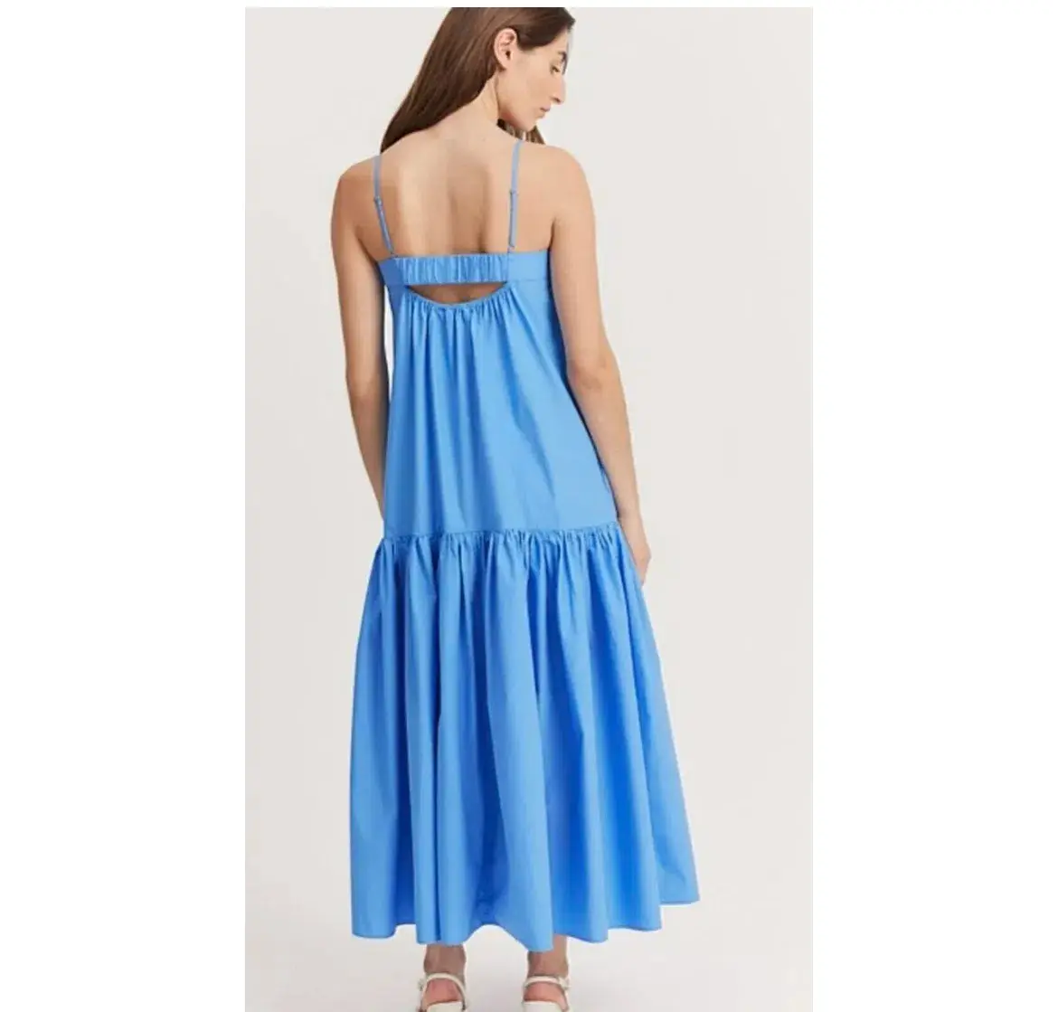 Country Road Gathered Maxi Dress Blue Size AU 8 - Image 3