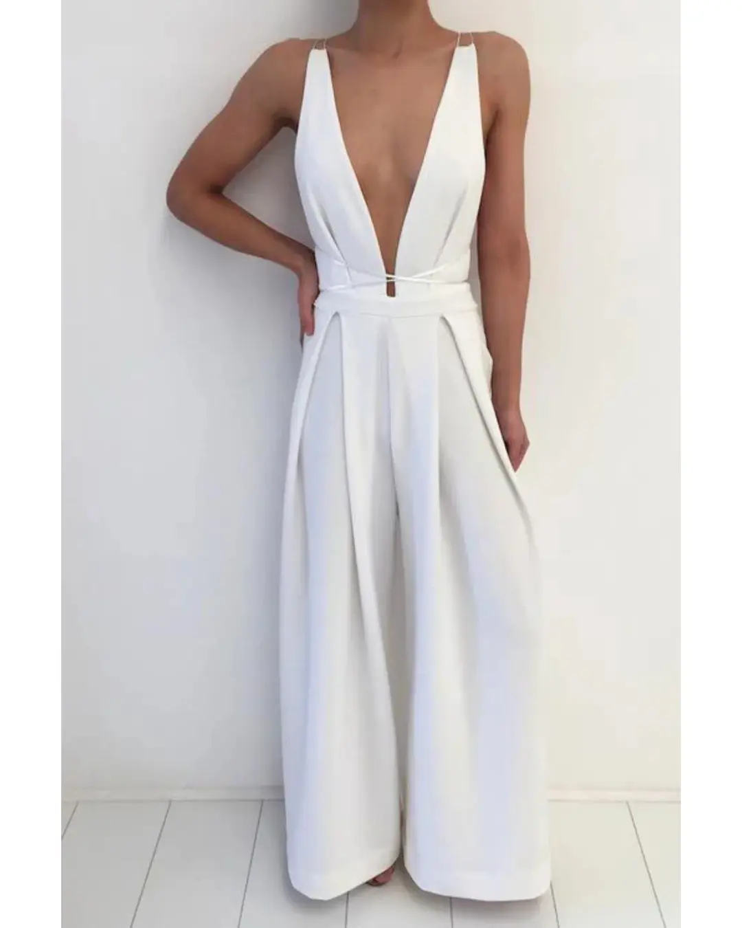 Natalie Rolt Khloe Jumpsuit White Size S / AU 8 for rent on The Volte - main image