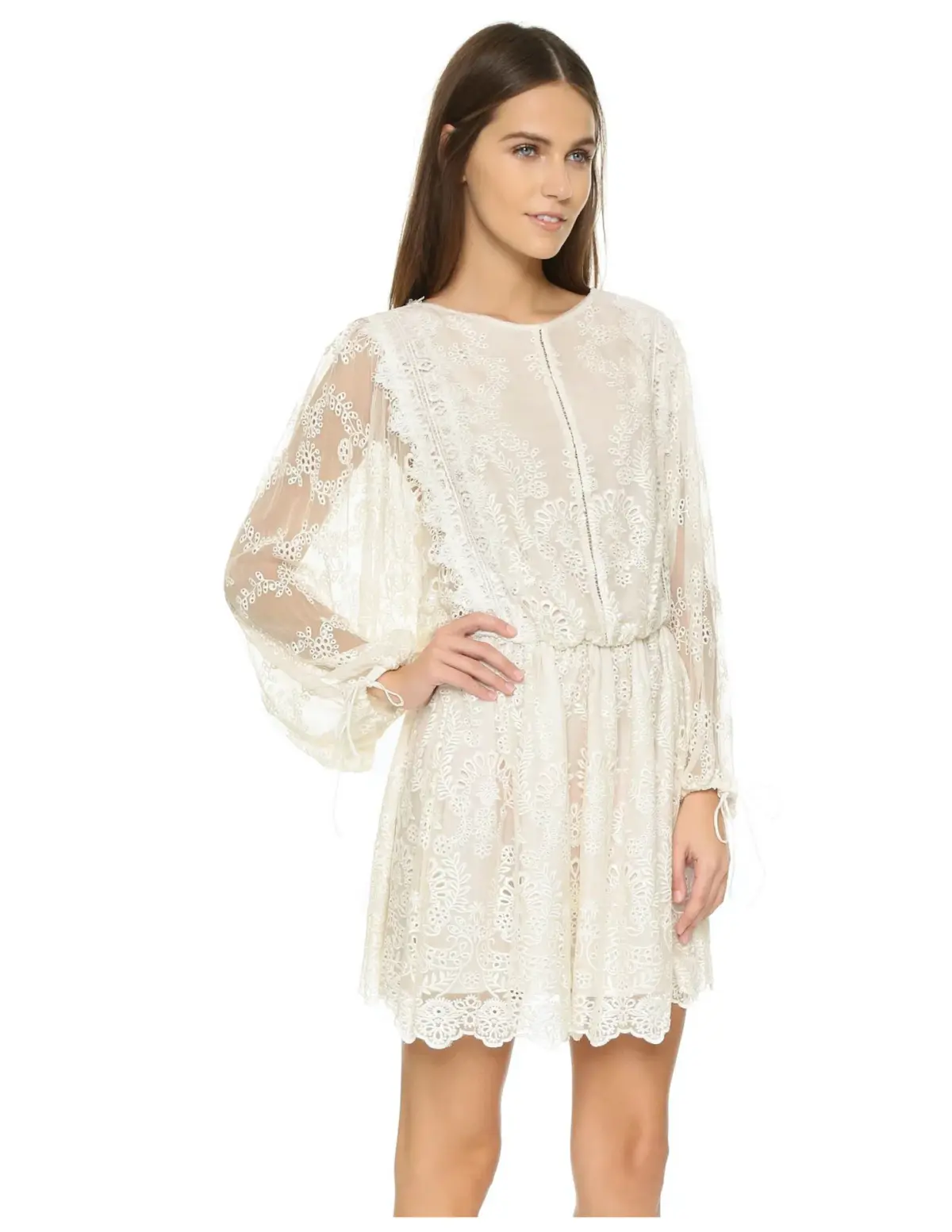 Zimmermann Alchemy Twine Embroidery Mini Dress Cream Size 8 - Image 1
