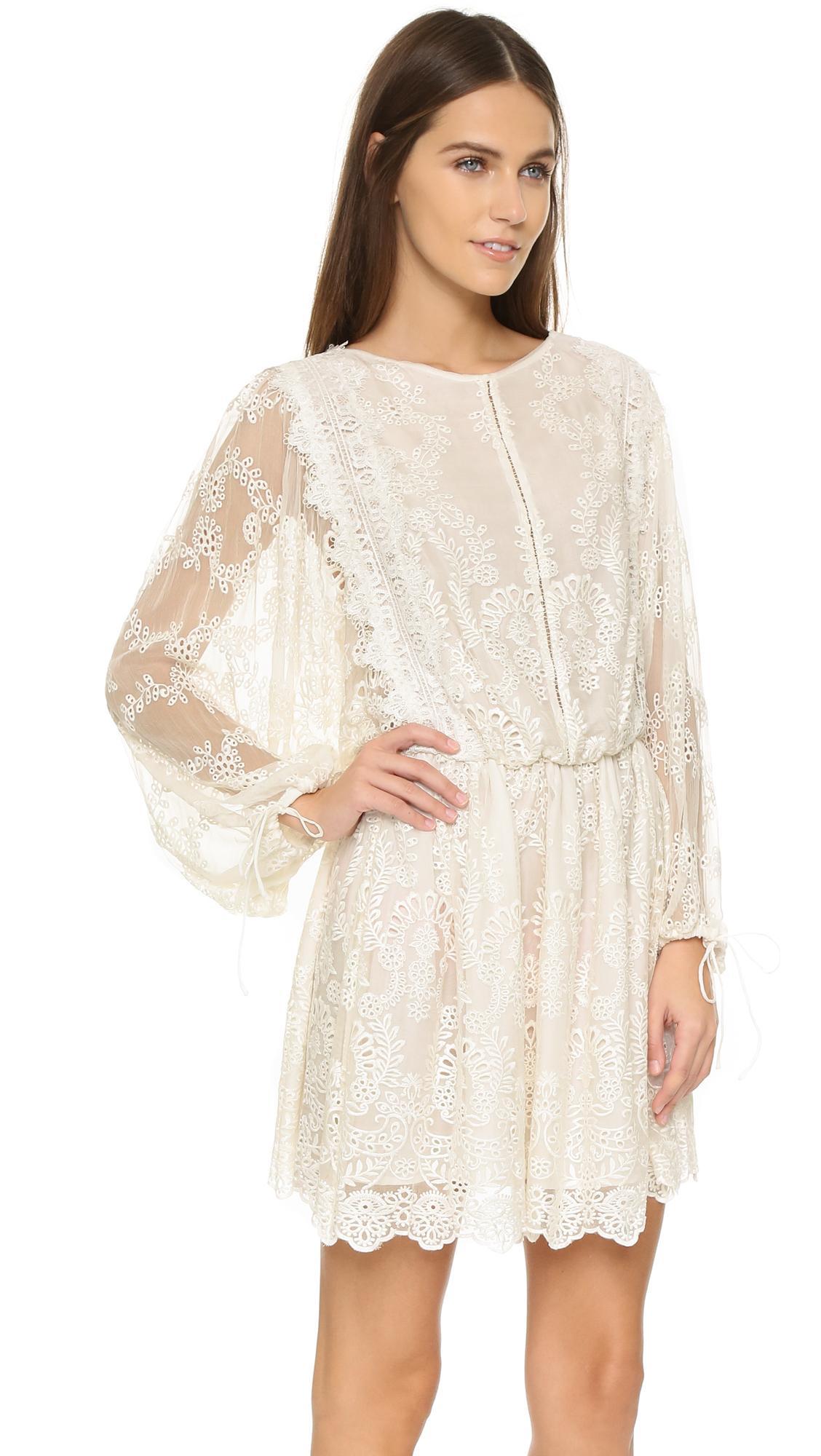 Zimmermann Alchemy Twine Embroidery Mini Dress Cream Size 8 - Image 3