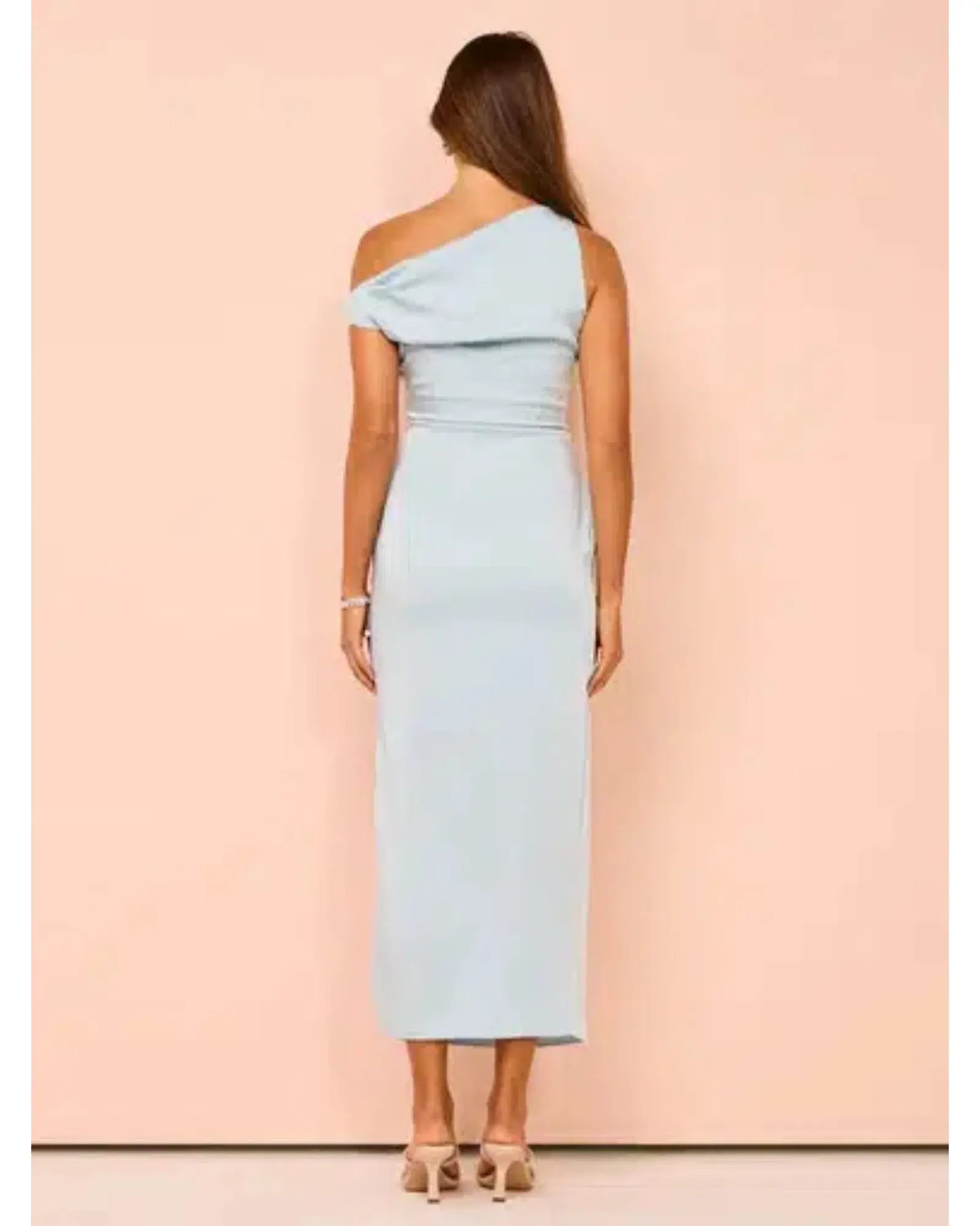Bec & Bridge Rochelle Asym Midi Dress in Dolphin Blue Size AU 10 - Image 4