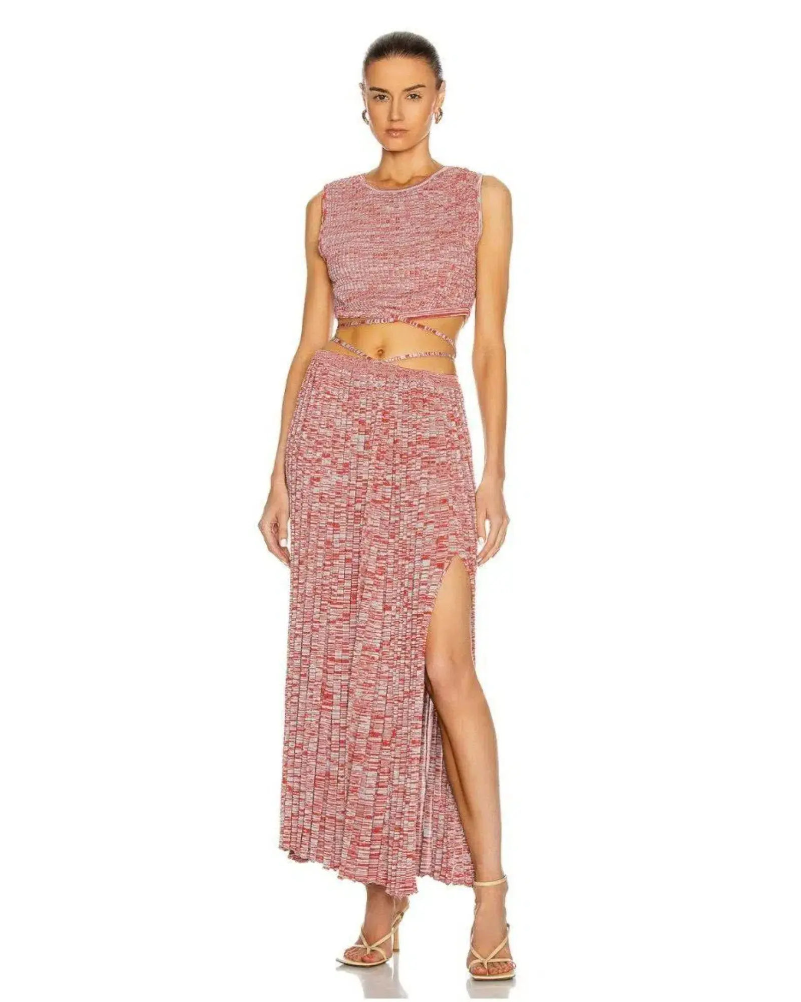 Christopher Esber Pleated Knit Set in Red Size XS / AU 6 - Image 2