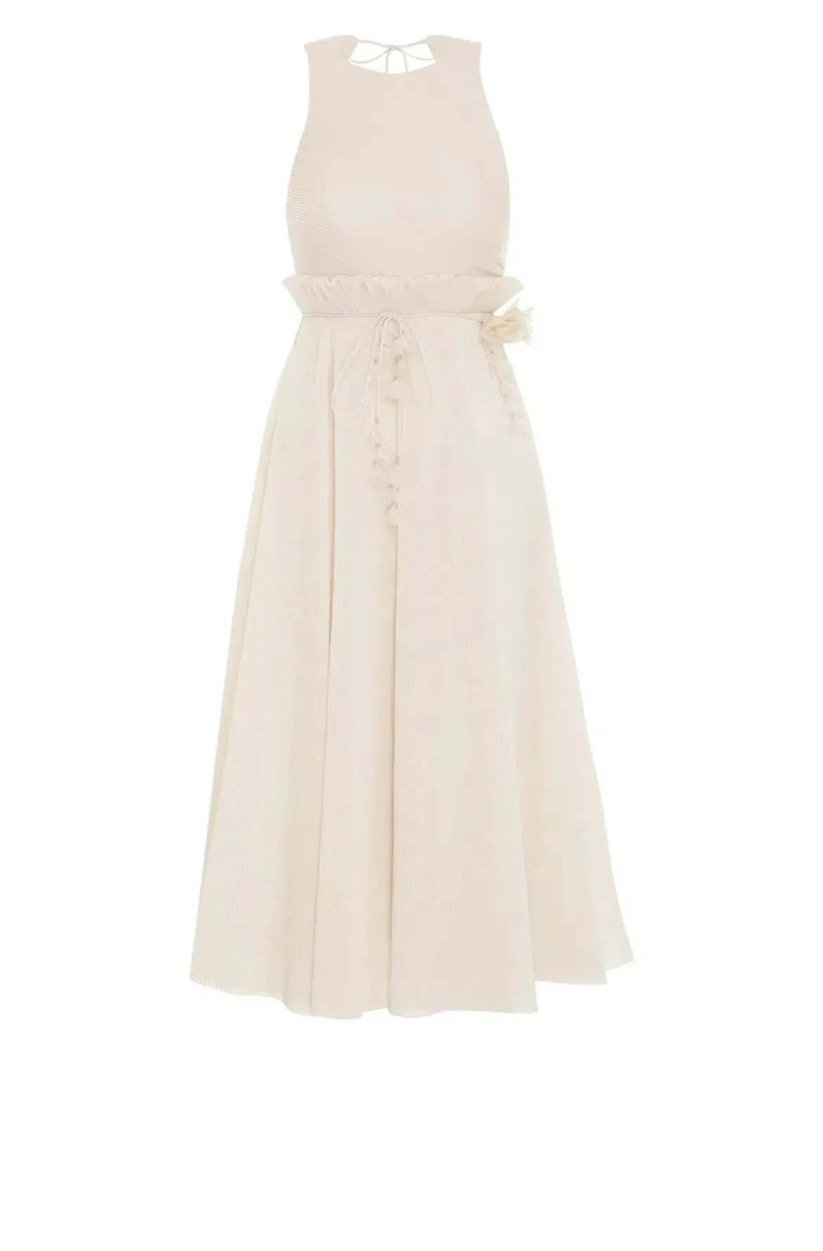 Zimmermann Pleated Picnic Midi Dress Ivory Size 1 / AU 10 - Image 3