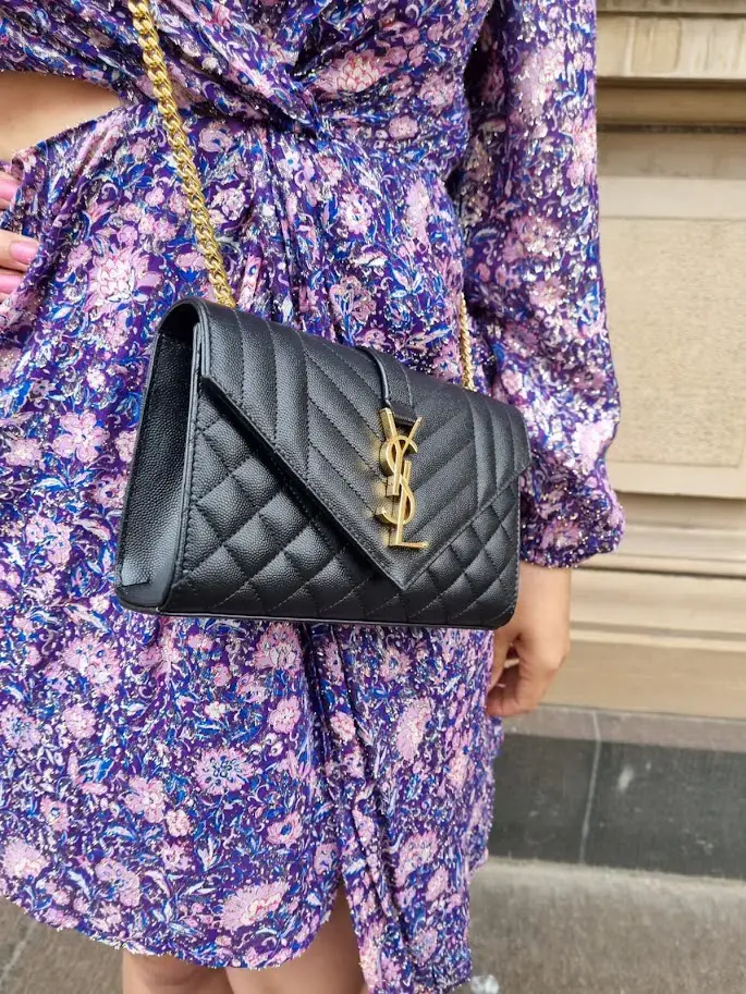 YSL Crossbody Envelope Bag Black - Image 2