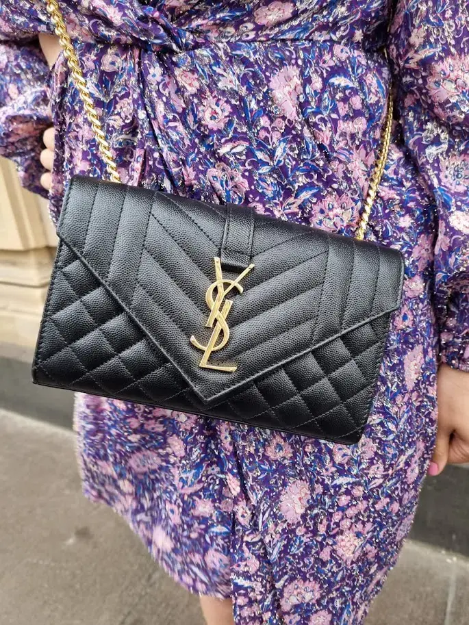 YSL Crossbody Envelope Bag Black - Image 1
