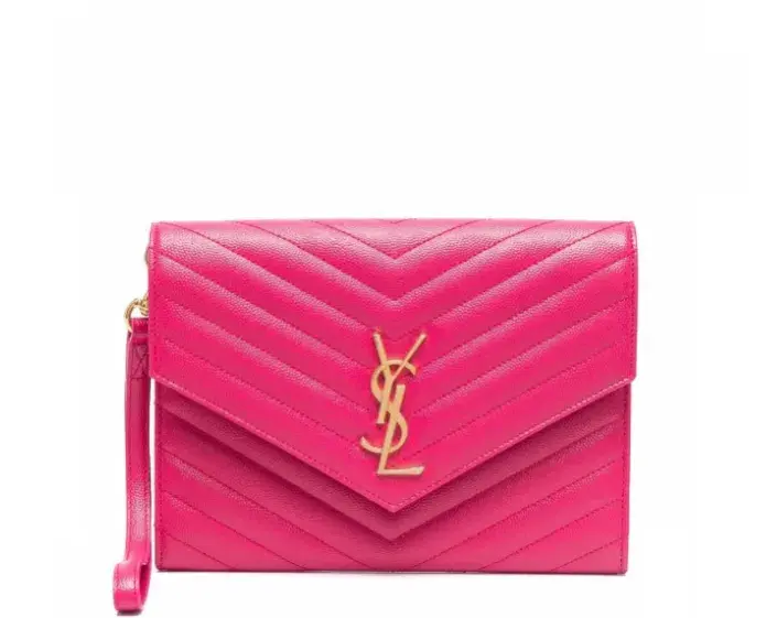 YSL Flap Pouch Hot Pink - Image 3