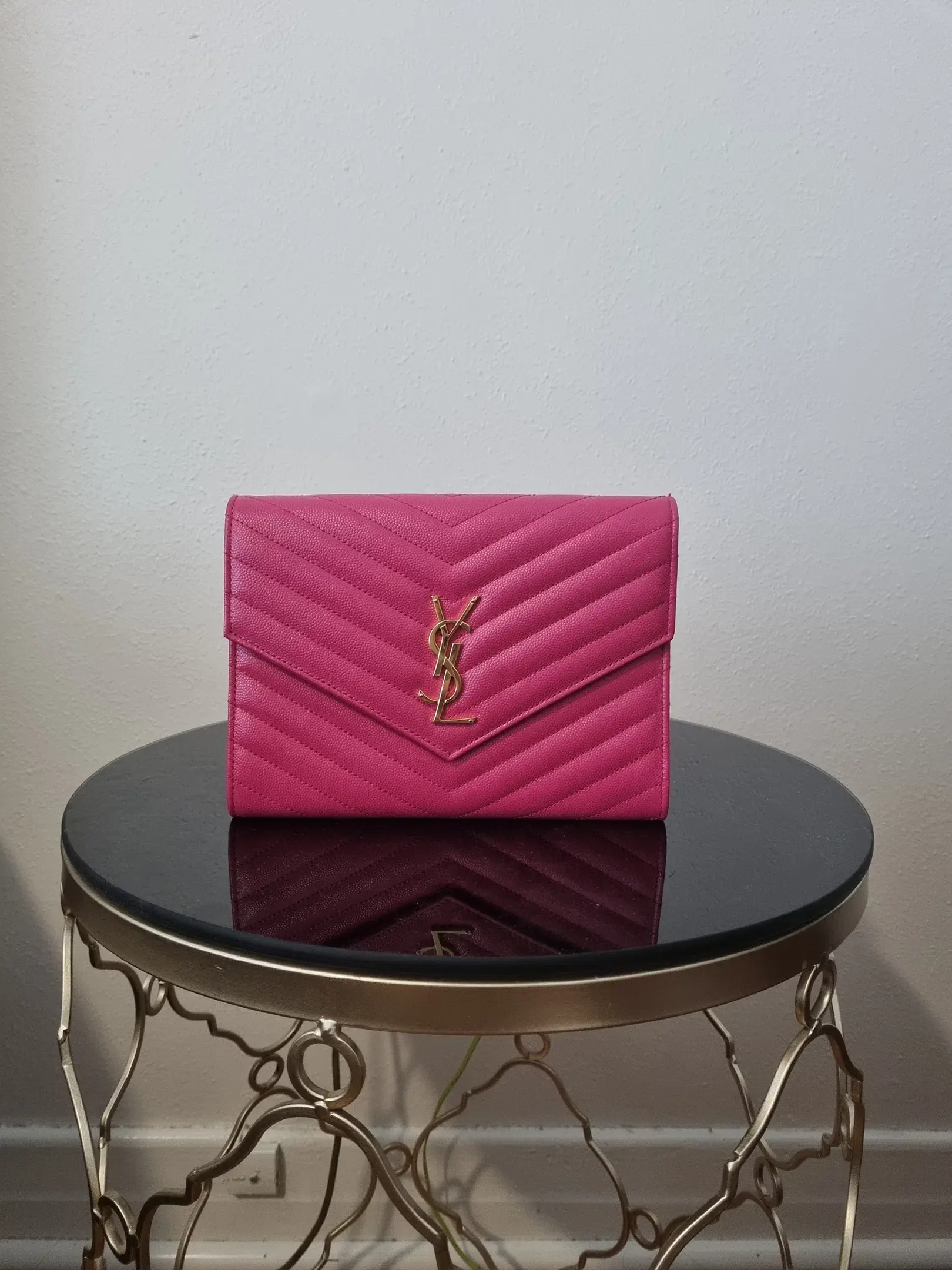 YSL Flap Pouch Hot Pink - Image 1