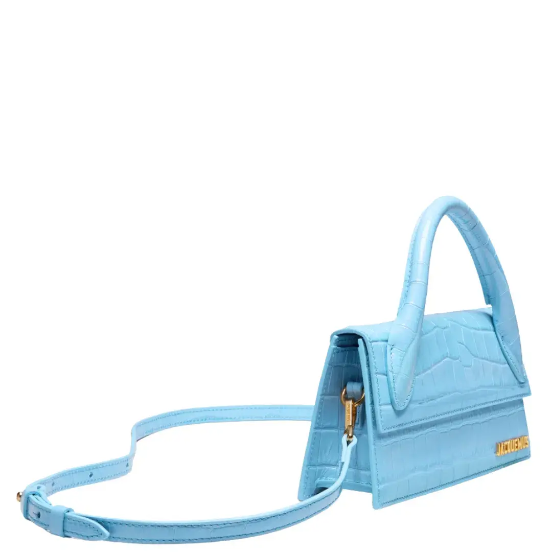 Jacquemus Le Chiquito Long Bag in Croc Blue - Image 3