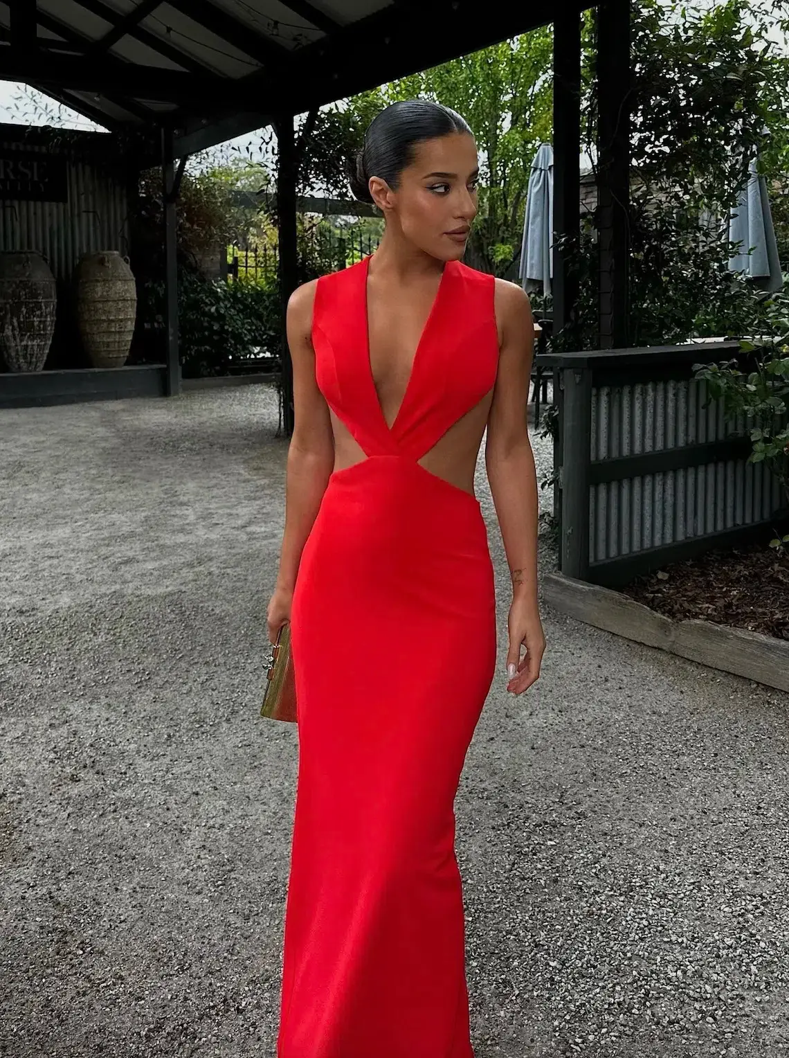 Effie Kats Valencia Gown in Cherry Red Size M / AU 10 - Image 2