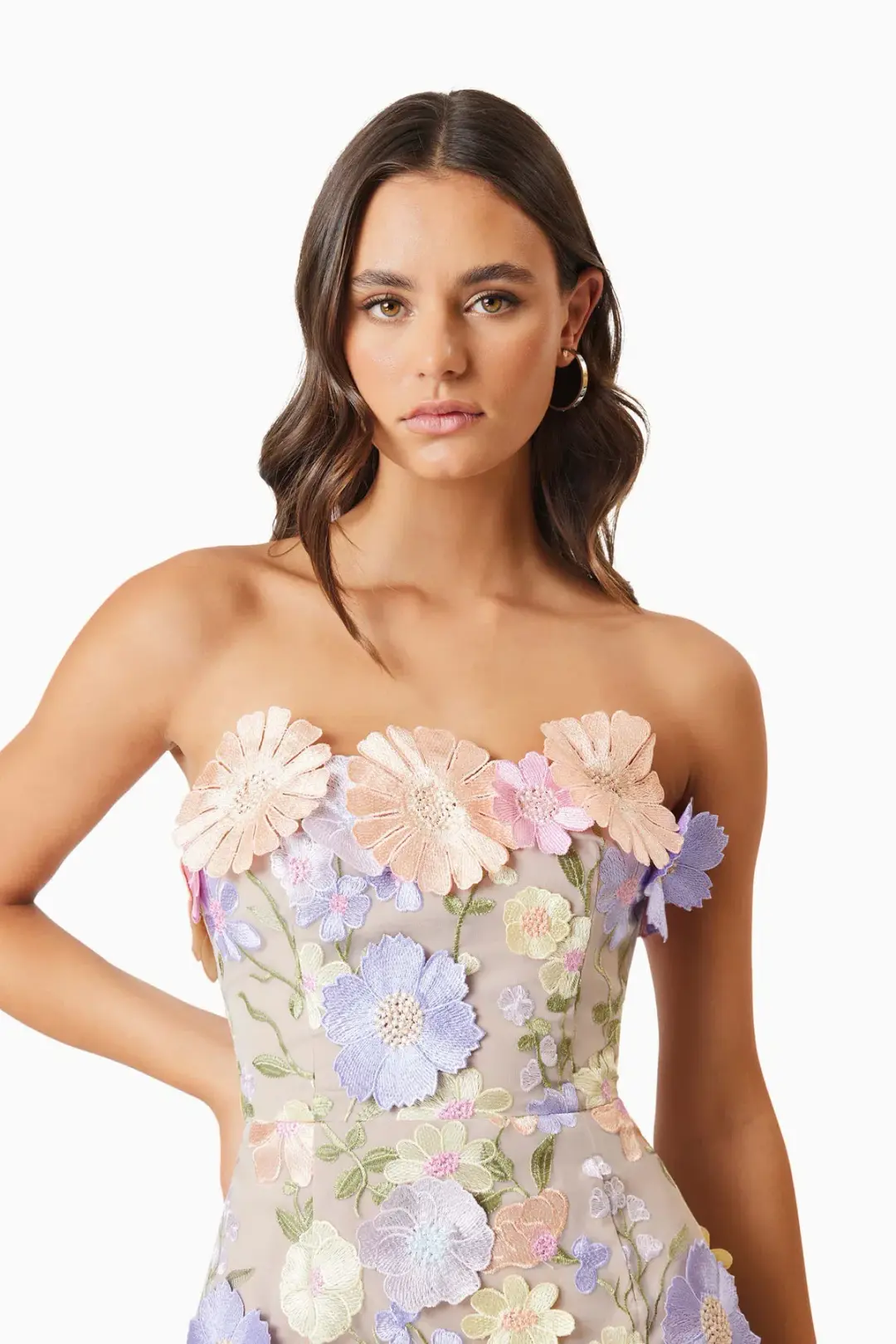 Elliatt Arabella Strapless Mini Dress Floral Size S / AU 8 for rent on The Volte - main image