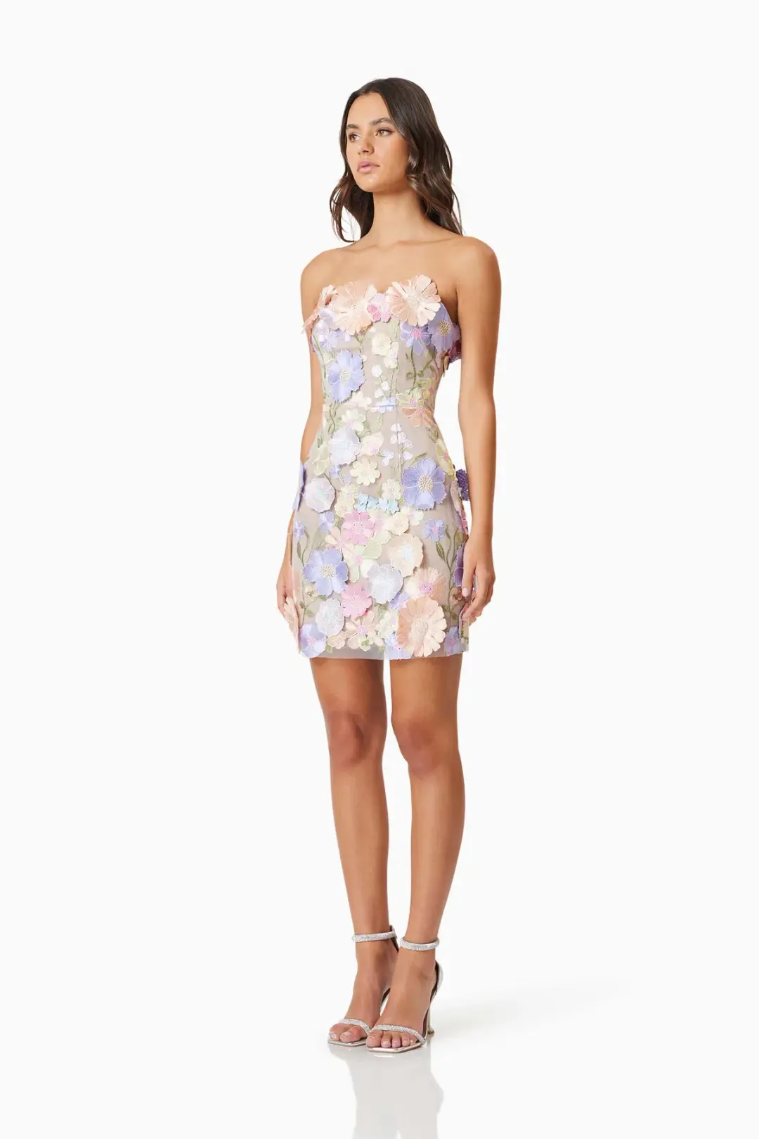 Elliatt Arabella Strapless Mini Dress Floral Size S / AU 8 for rent on The Volte - main image